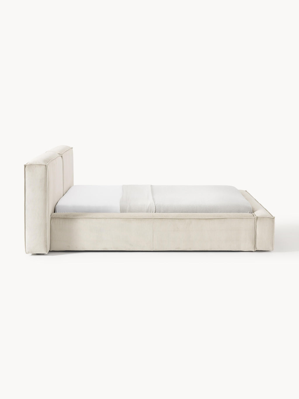 Lennon Upholstered Corduroy Bed with Storage Space
