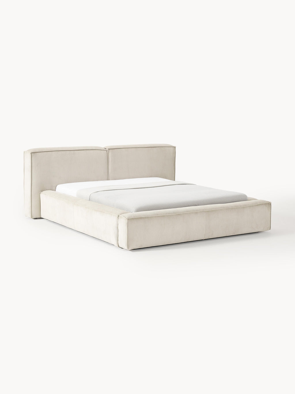 Lennon Upholstered Corduroy Bed with Storage Space