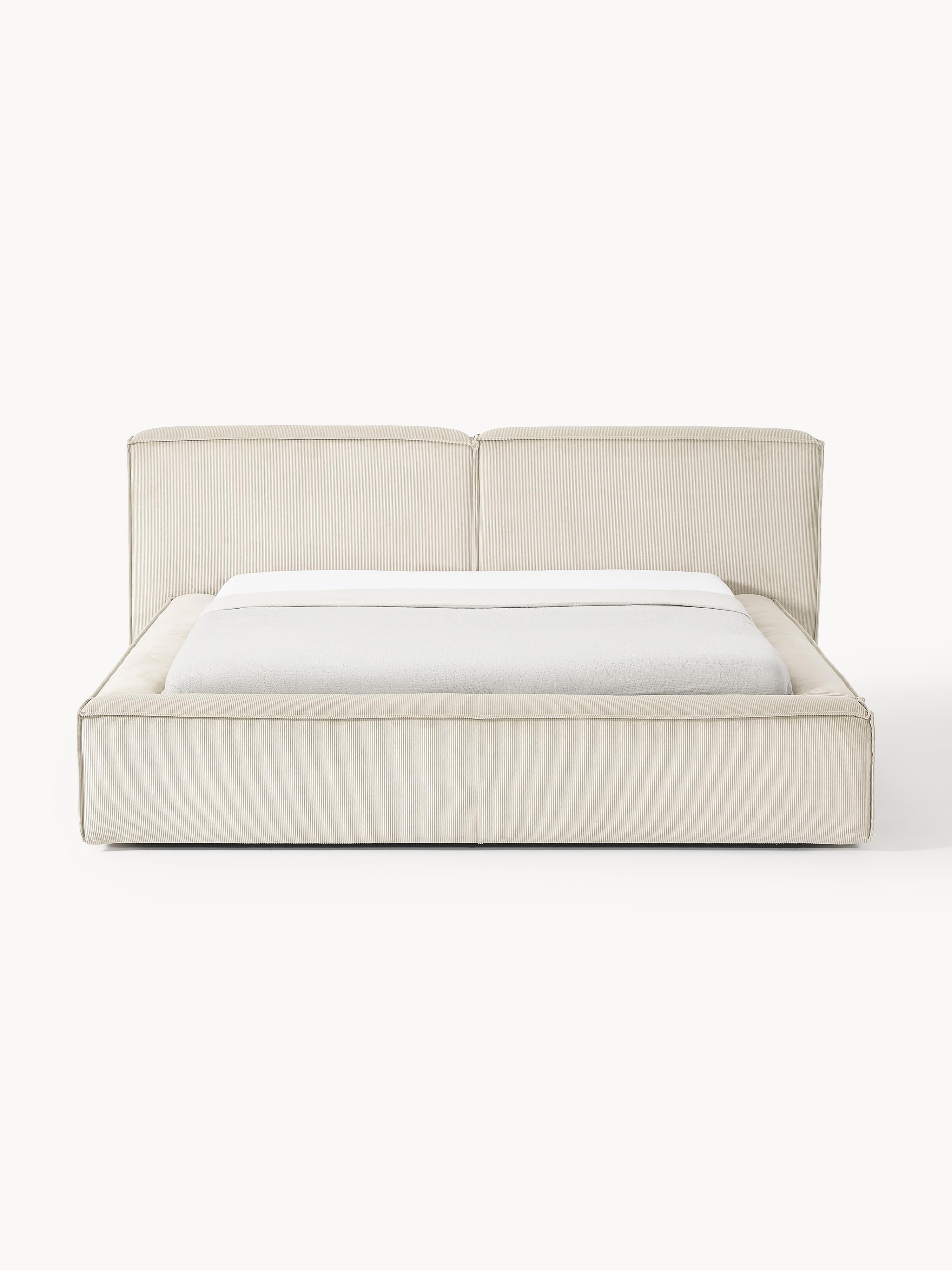 Lennon Upholstered Corduroy Bed with Storage Space
