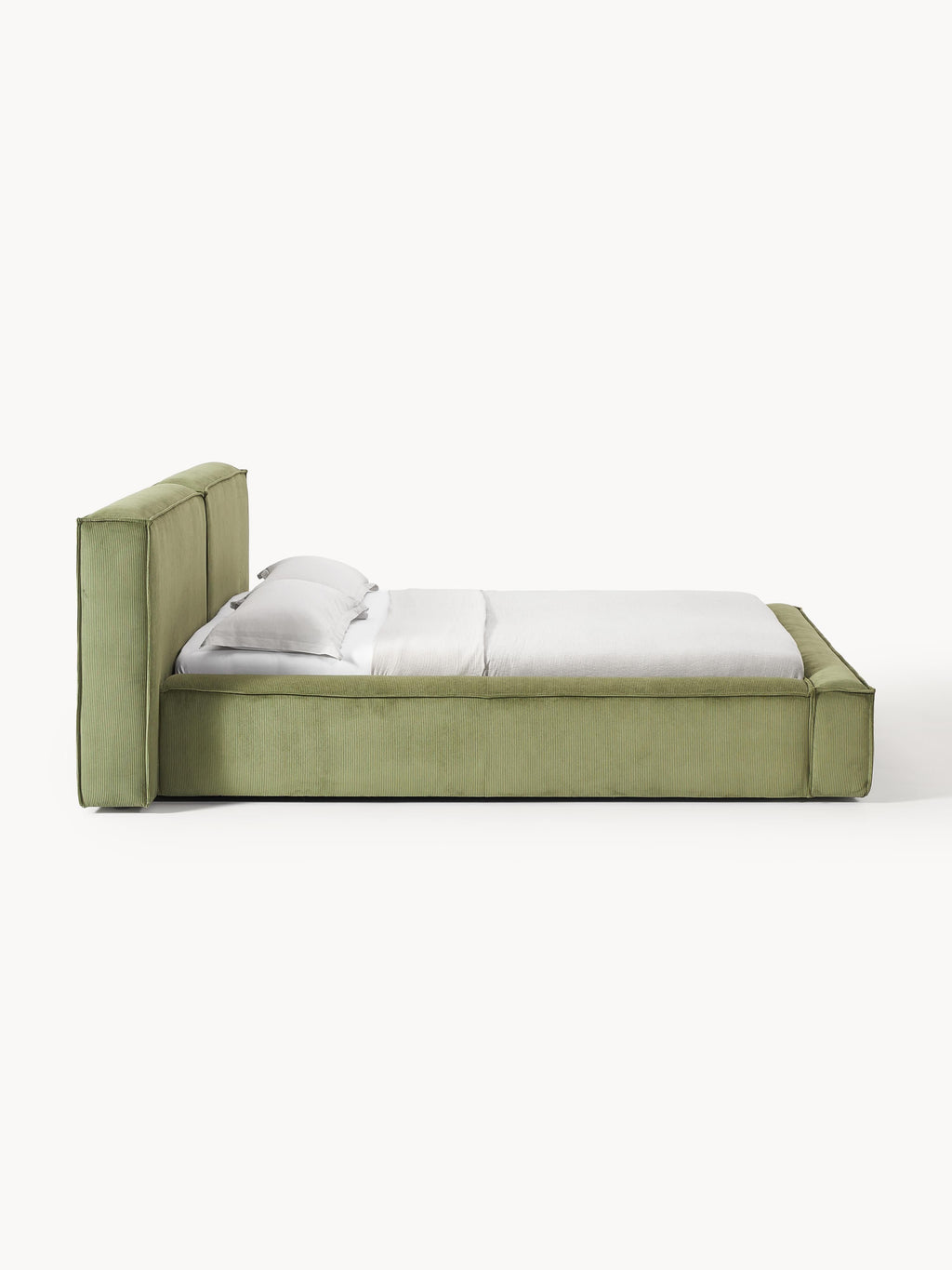 Lennon Upholstered Corduroy Bed with Storage Space