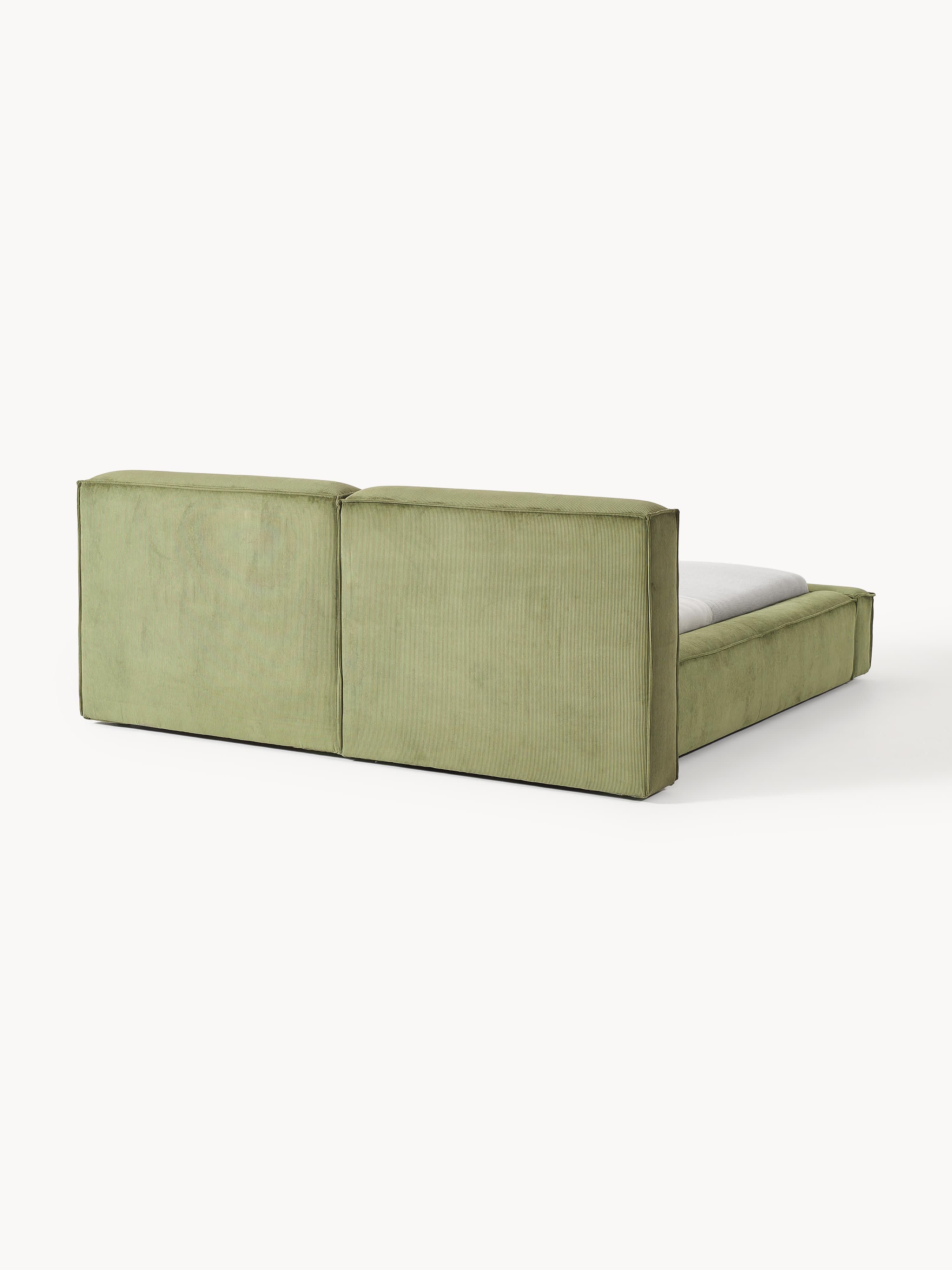 Lennon Upholstered Corduroy Bed with Storage Space