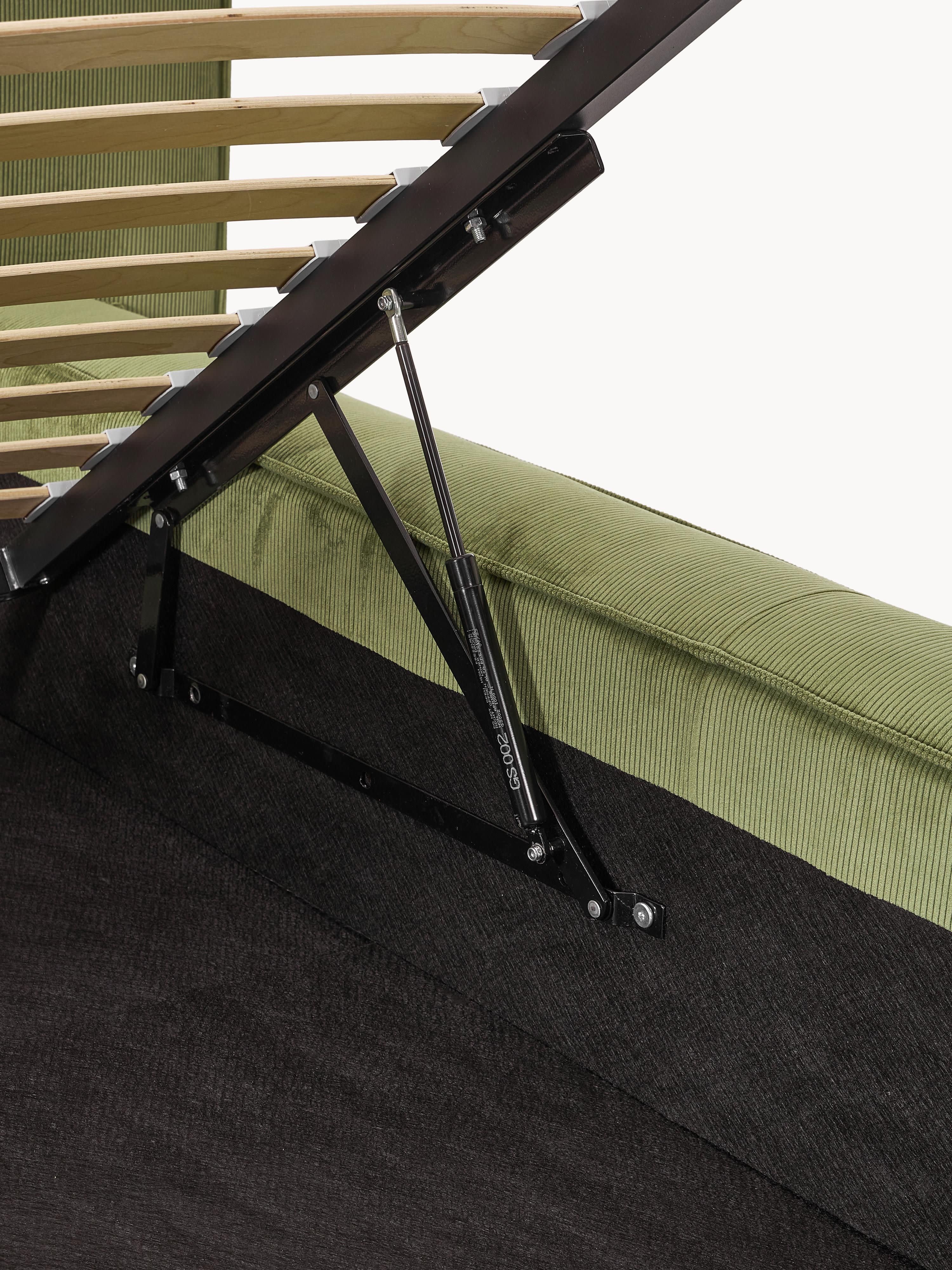 Lennon Upholstered Corduroy Bed with Storage Space