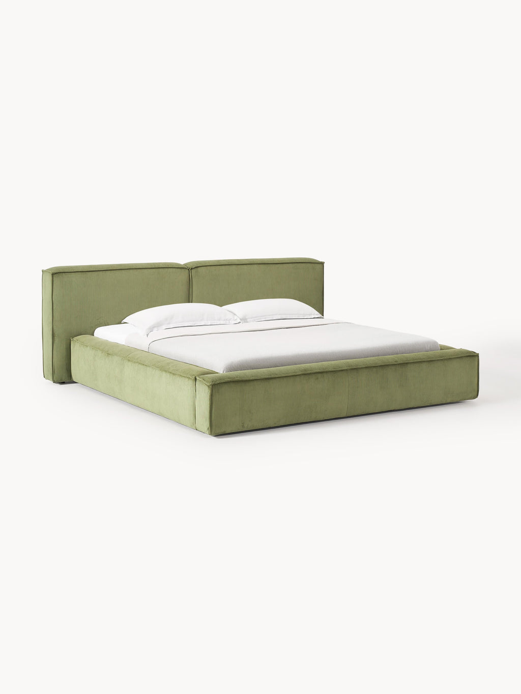 Gallery image 1 - Upholstered Corduroy Bed Lennon with Storage Space