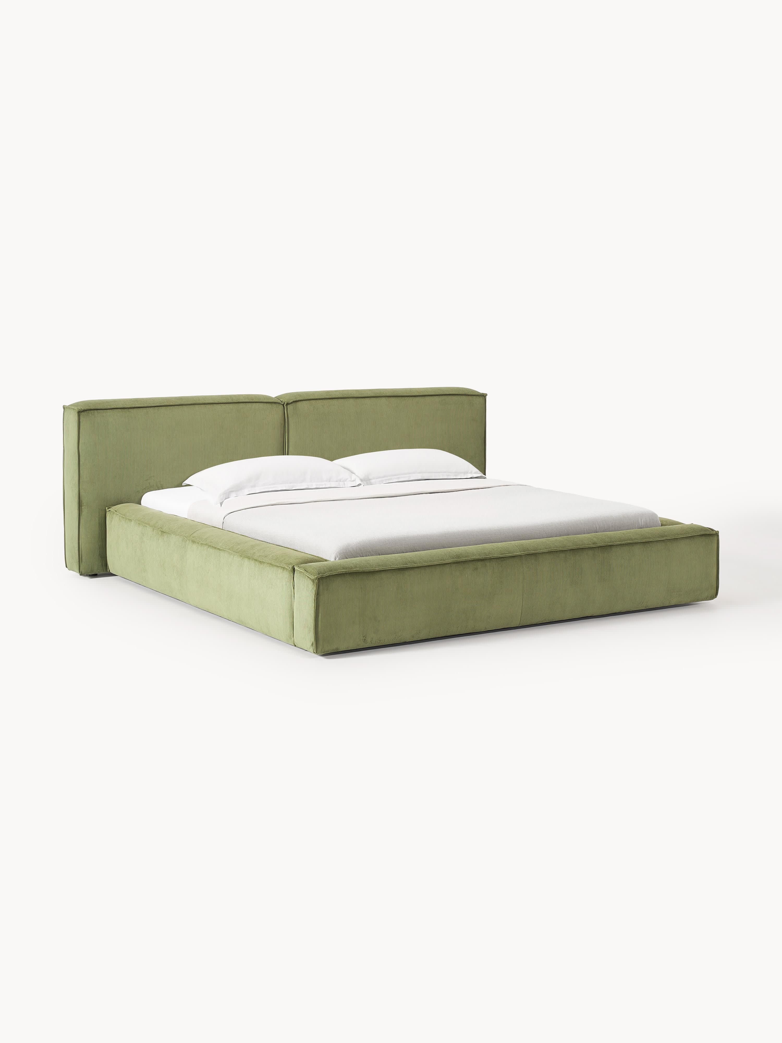 Gallery image 1 - Upholstered Corduroy Bed Lennon with Storage Space