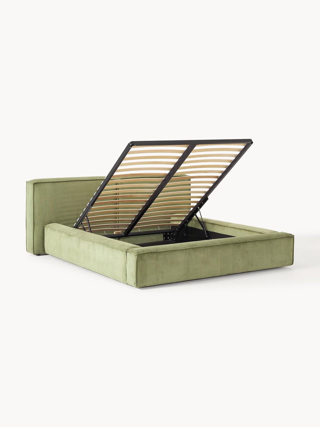 Lennon Upholstered Corduroy Bed with Storage Space