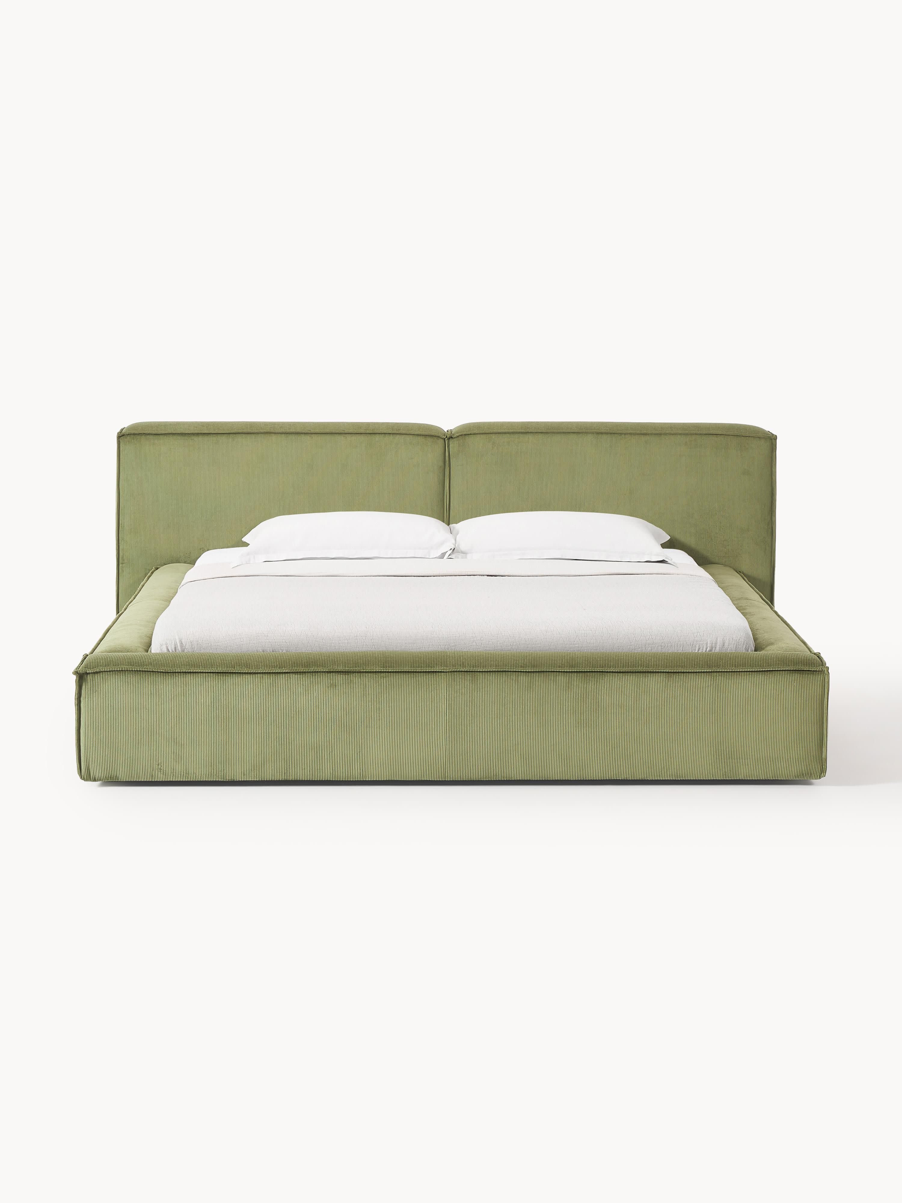 Lennon Upholstered Corduroy Bed with Storage Space