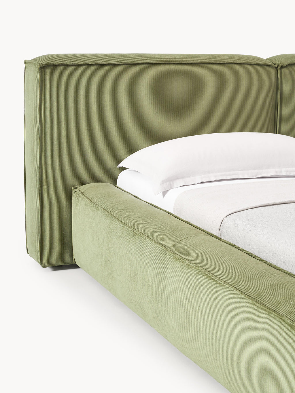 Lennon Upholstered Corduroy Bed with Storage Space
