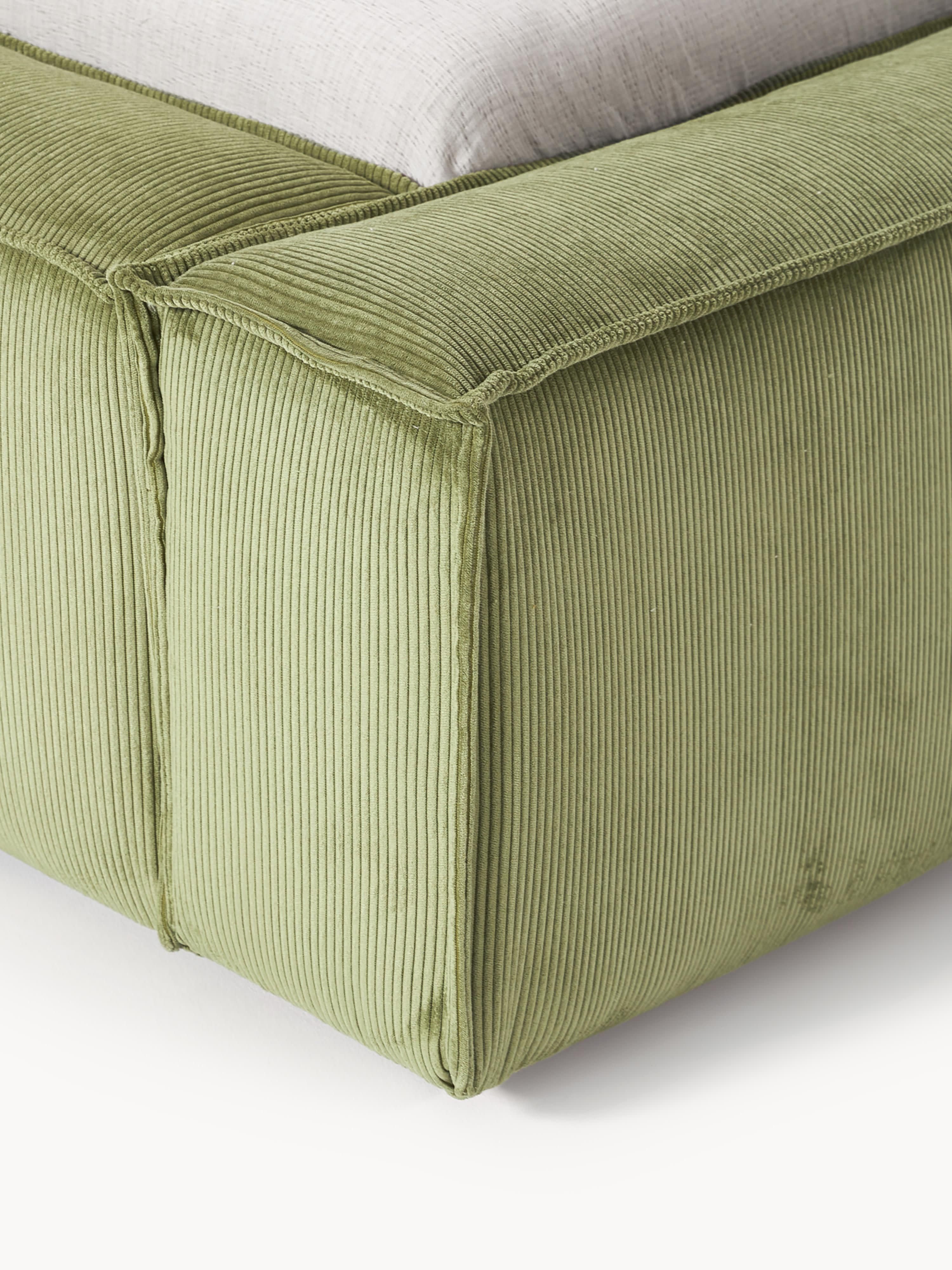 Lennon Upholstered Corduroy Bed with Storage Space