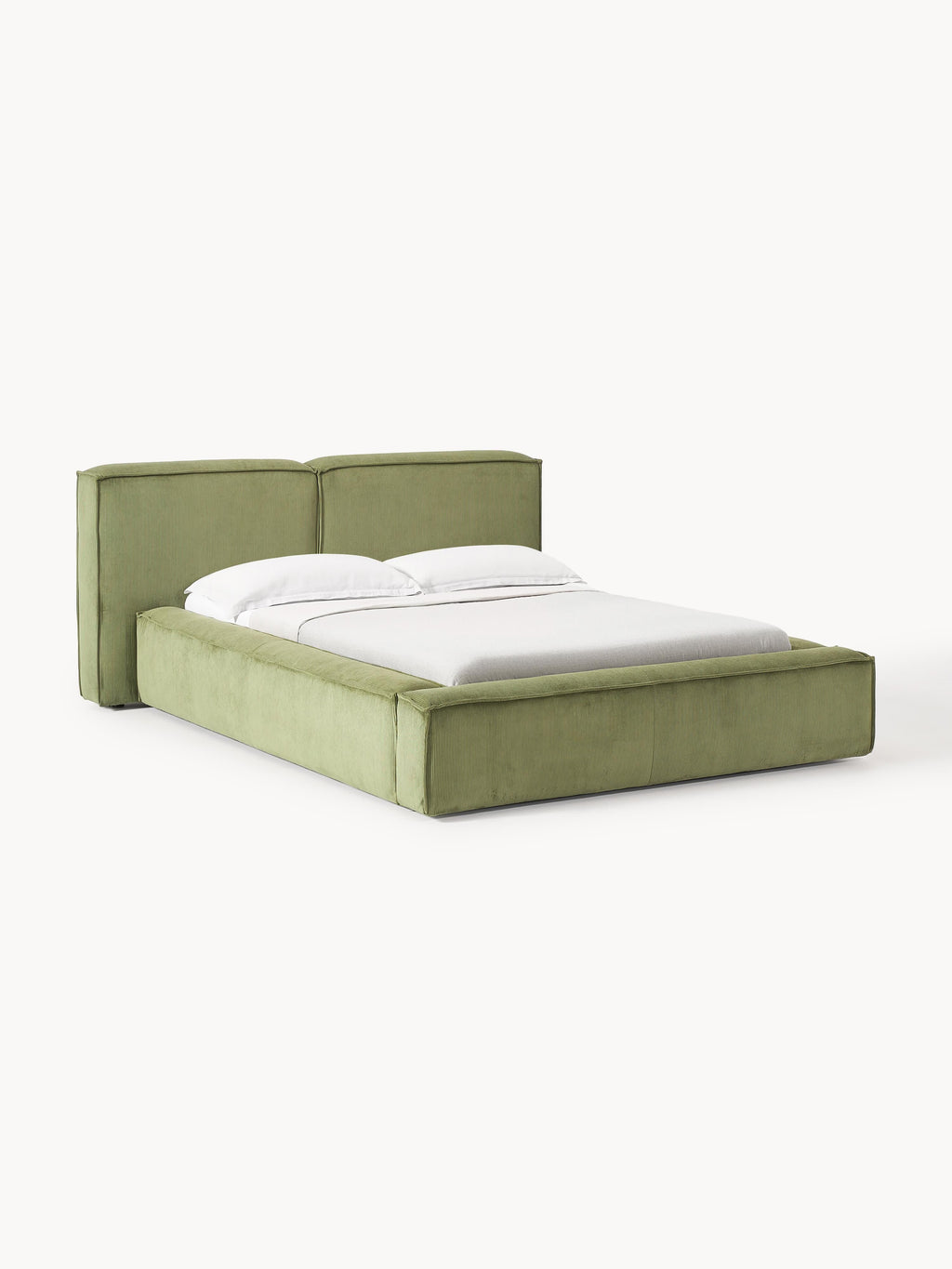 Lennon Upholstered Corduroy Bed with Storage Space