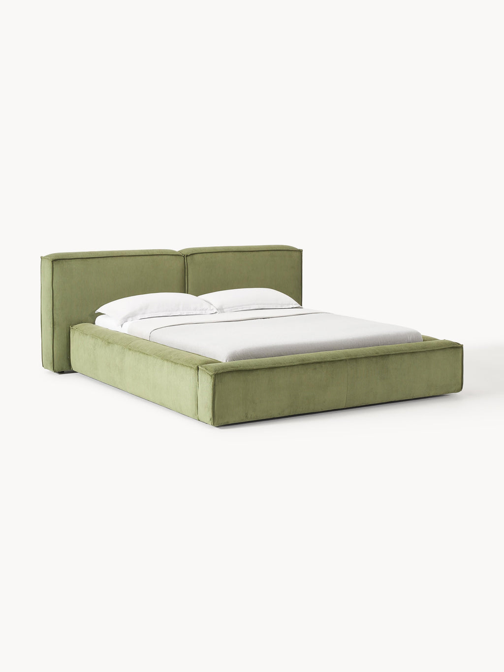 Lennon Upholstered Corduroy Bed with Storage Space