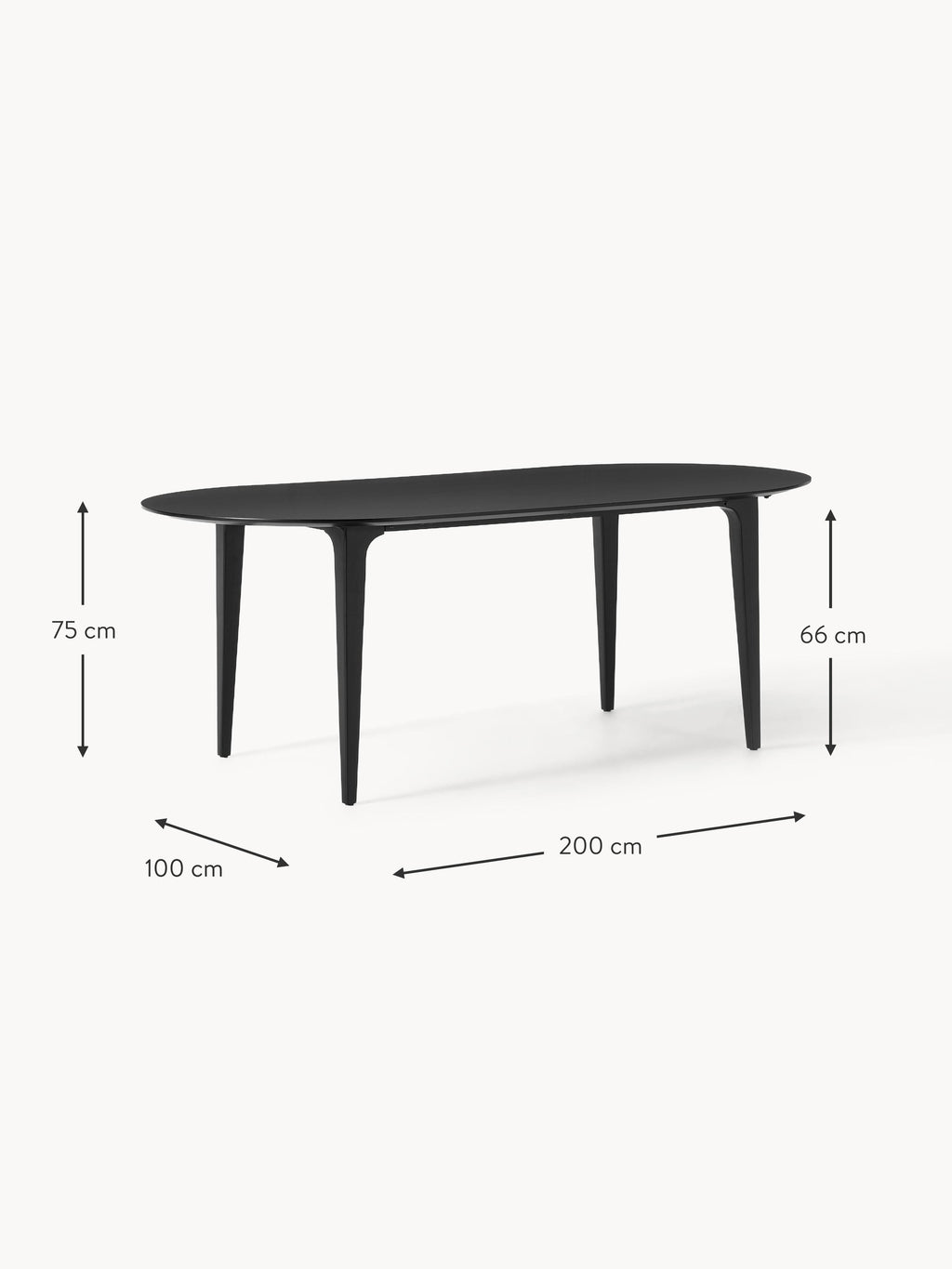 Archie Oval Mango Wood Dining Table, 200 x 100 cm
