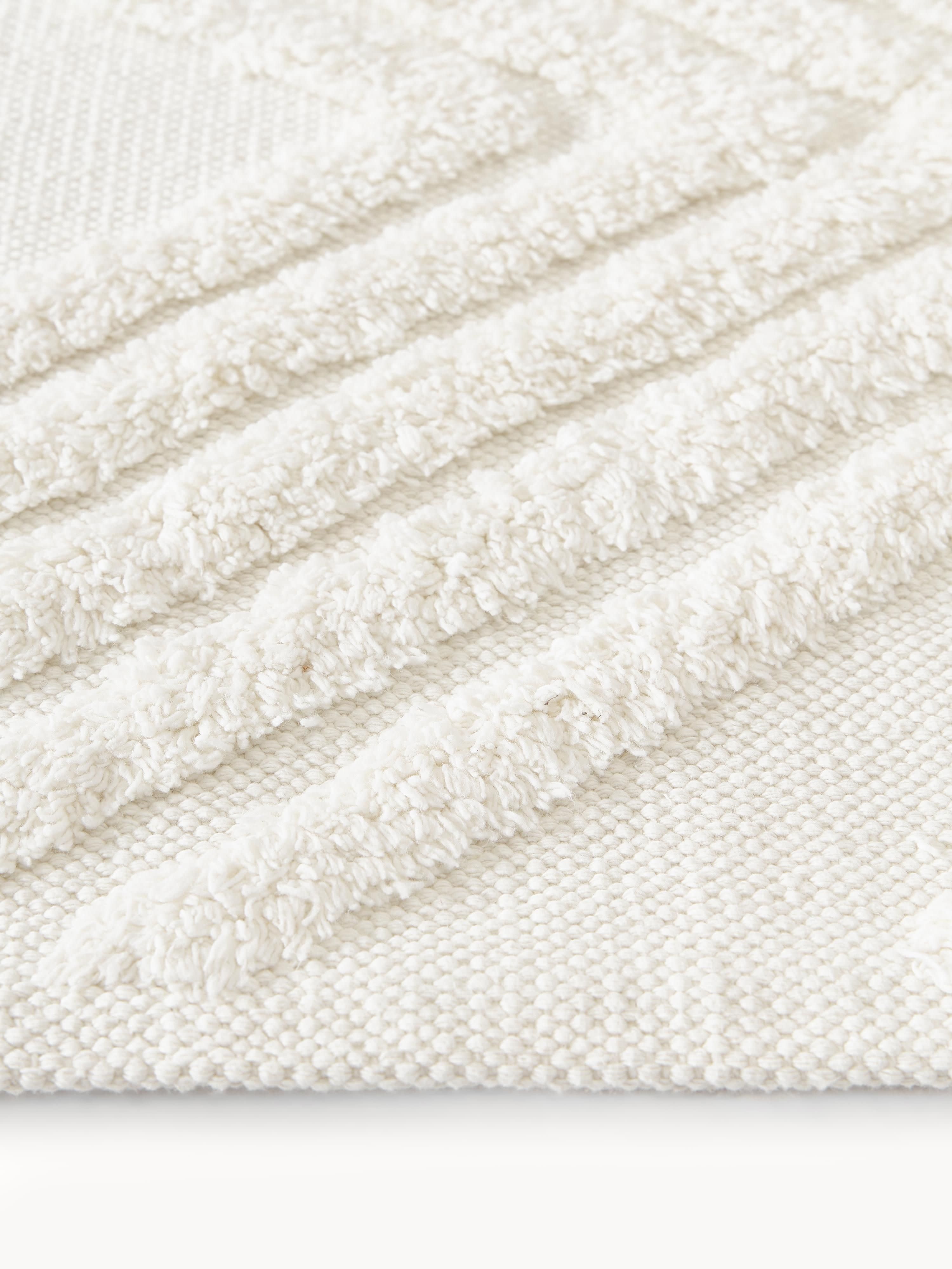 High-Low Cotton Rug Ziggy, Hand-Woven