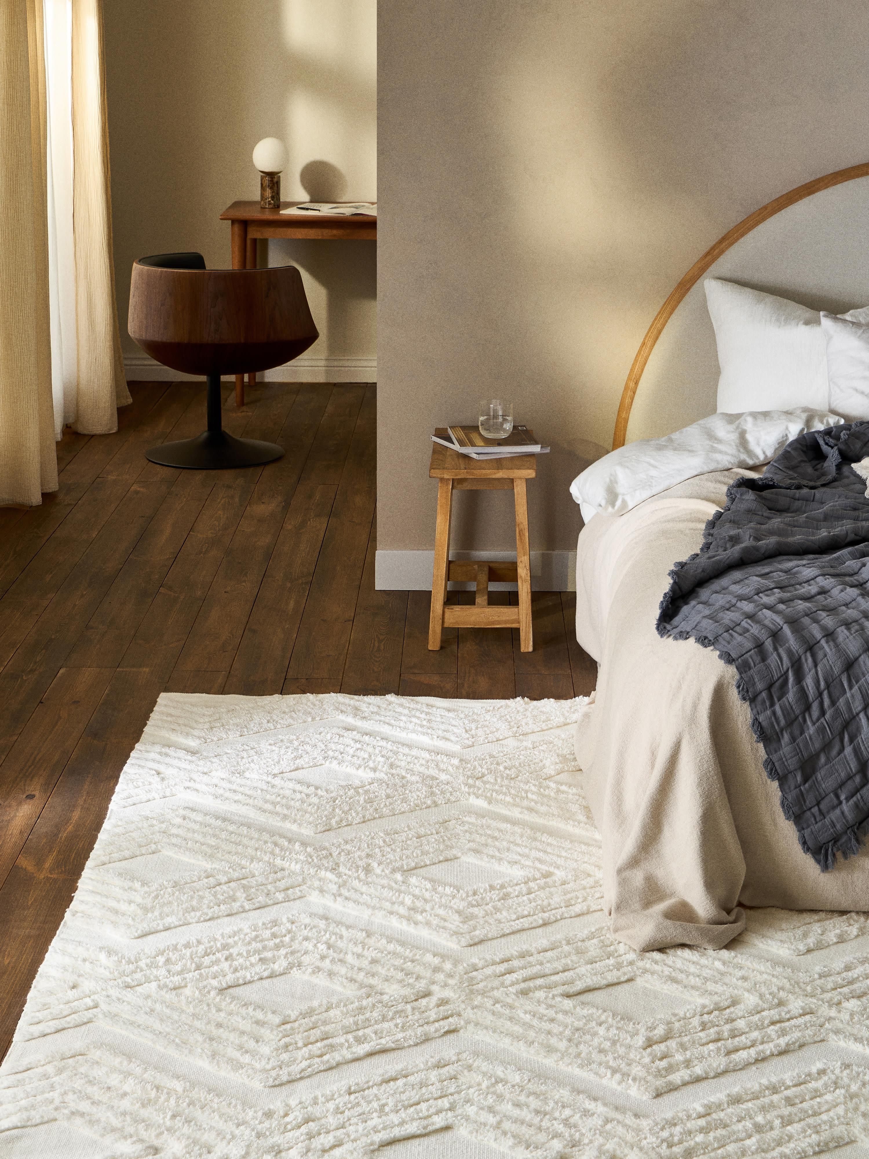 High-Low Cotton Rug Ziggy, Hand-Woven