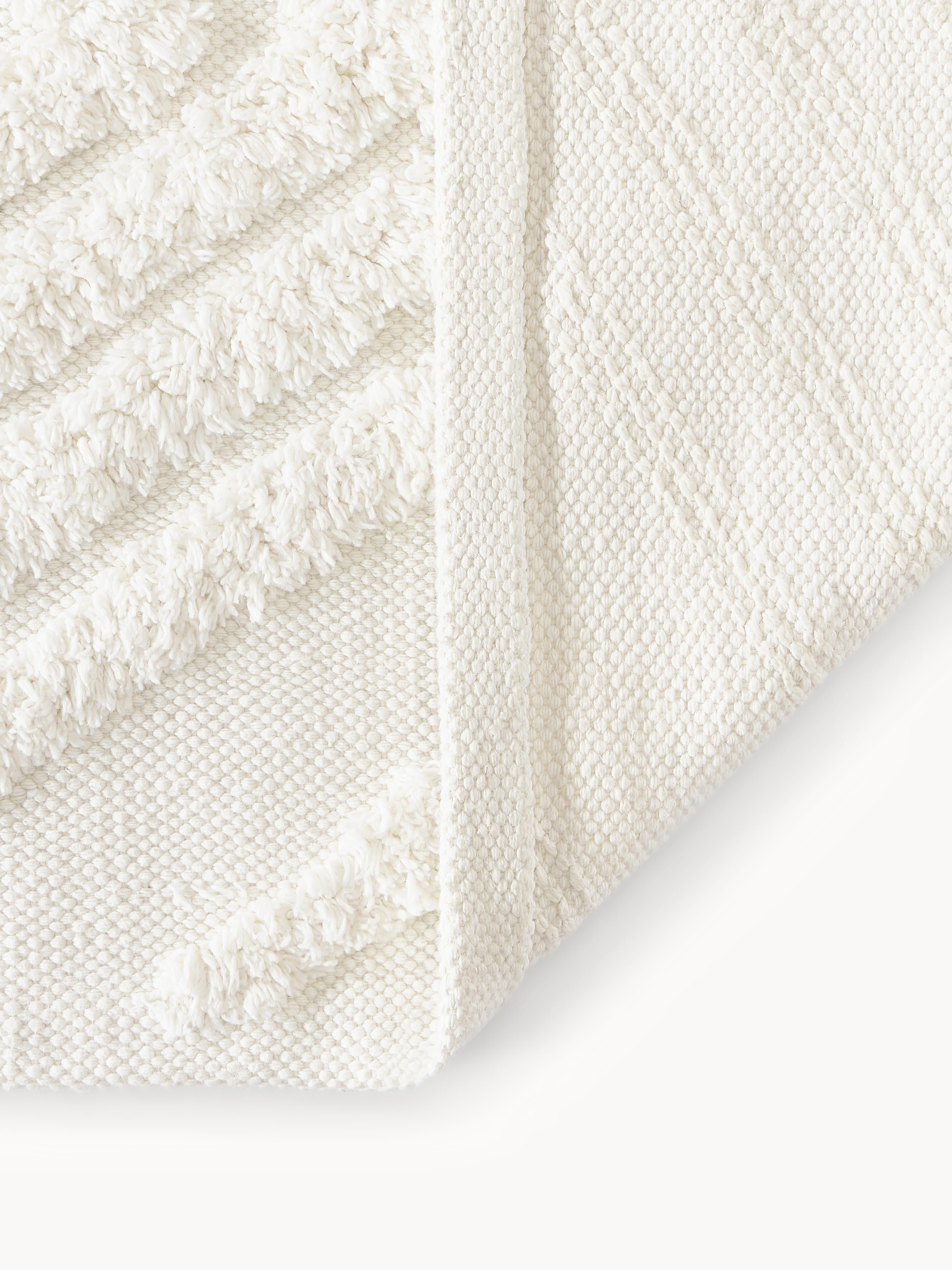 High-Low Cotton Rug Ziggy, Hand-Woven