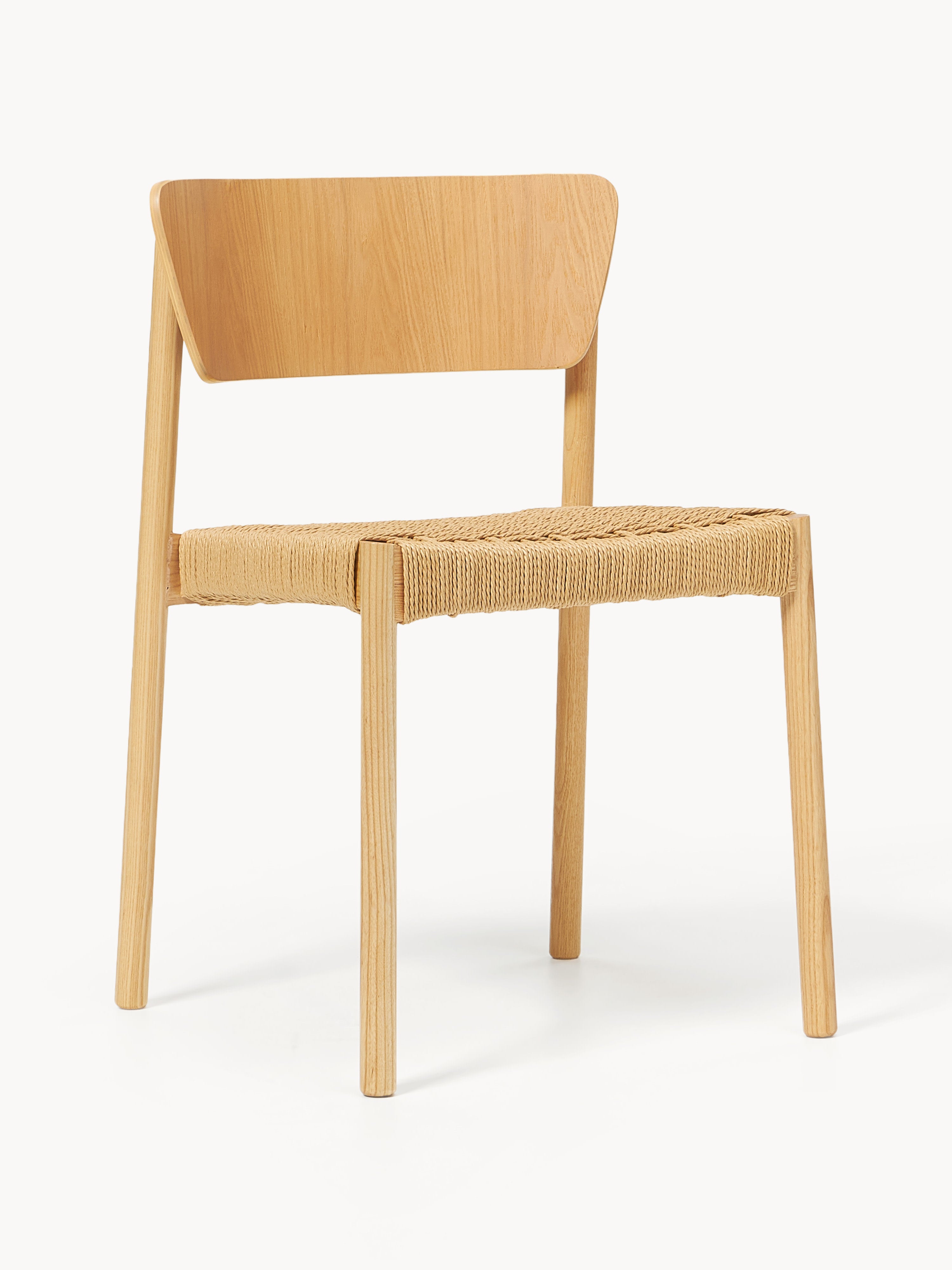 Gallery image 1 - Wooden Dining Chairs Danny with Rattan Seat, Set of 2