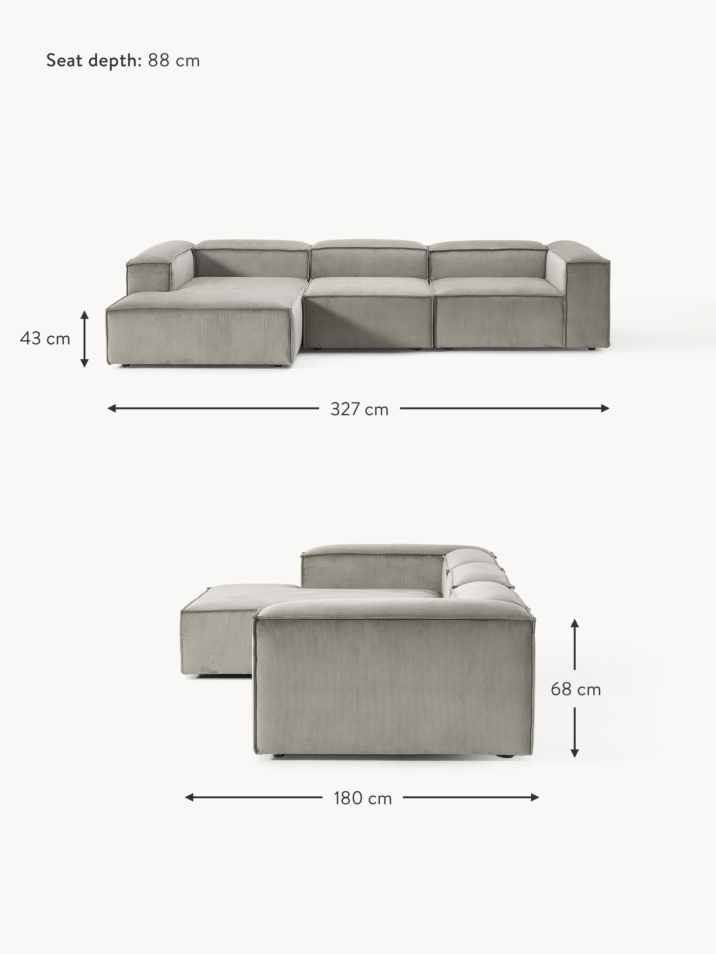 Lennon Corduroy Modular Corner Sofa (4-seater)