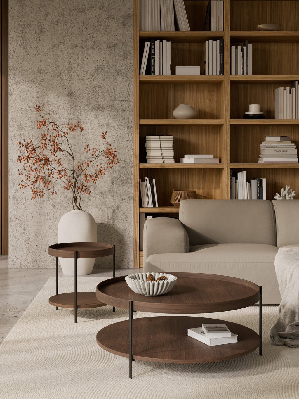 Renee Round Wooden Coffee Table