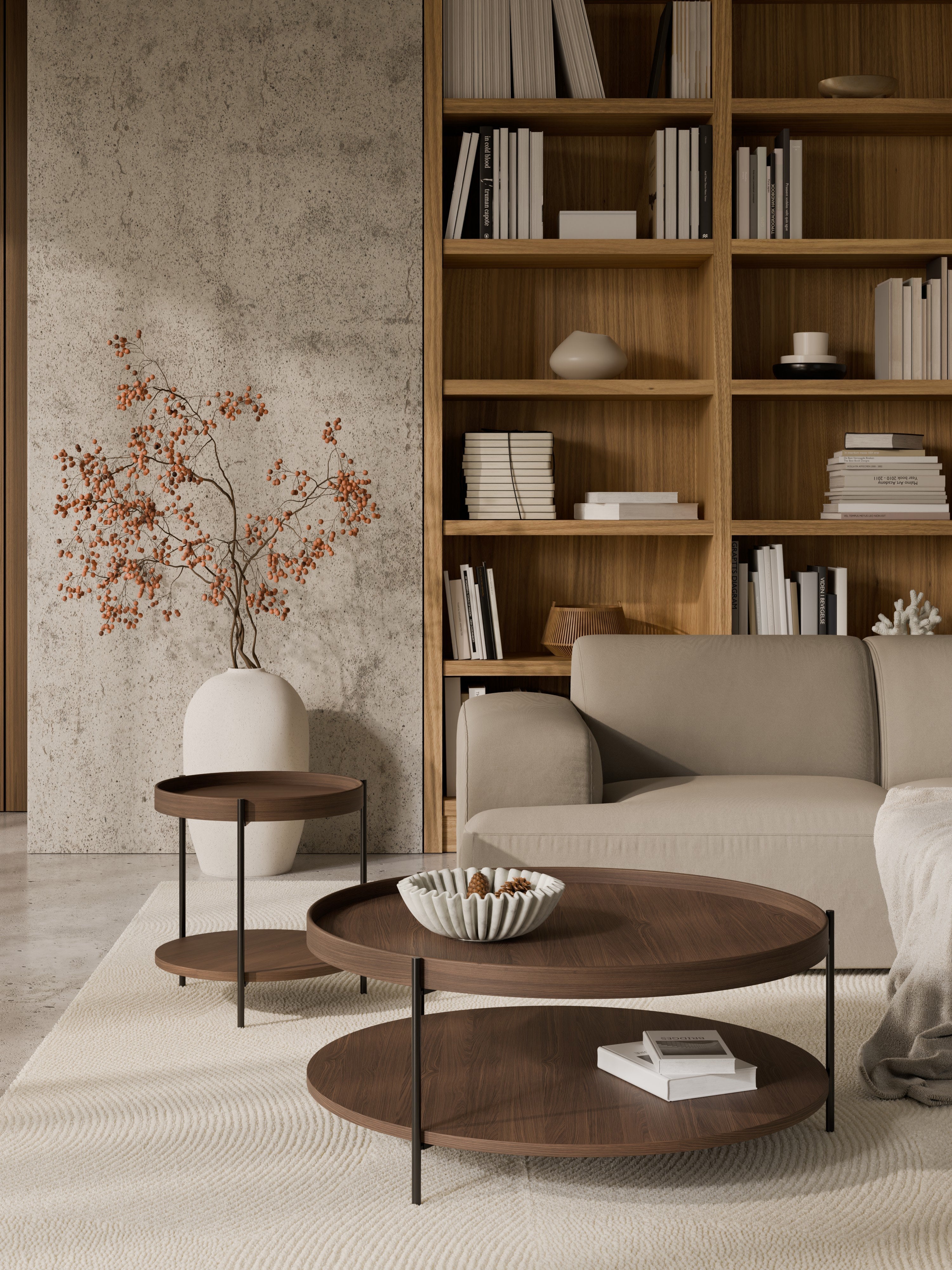 Renee Round Wooden Coffee Table