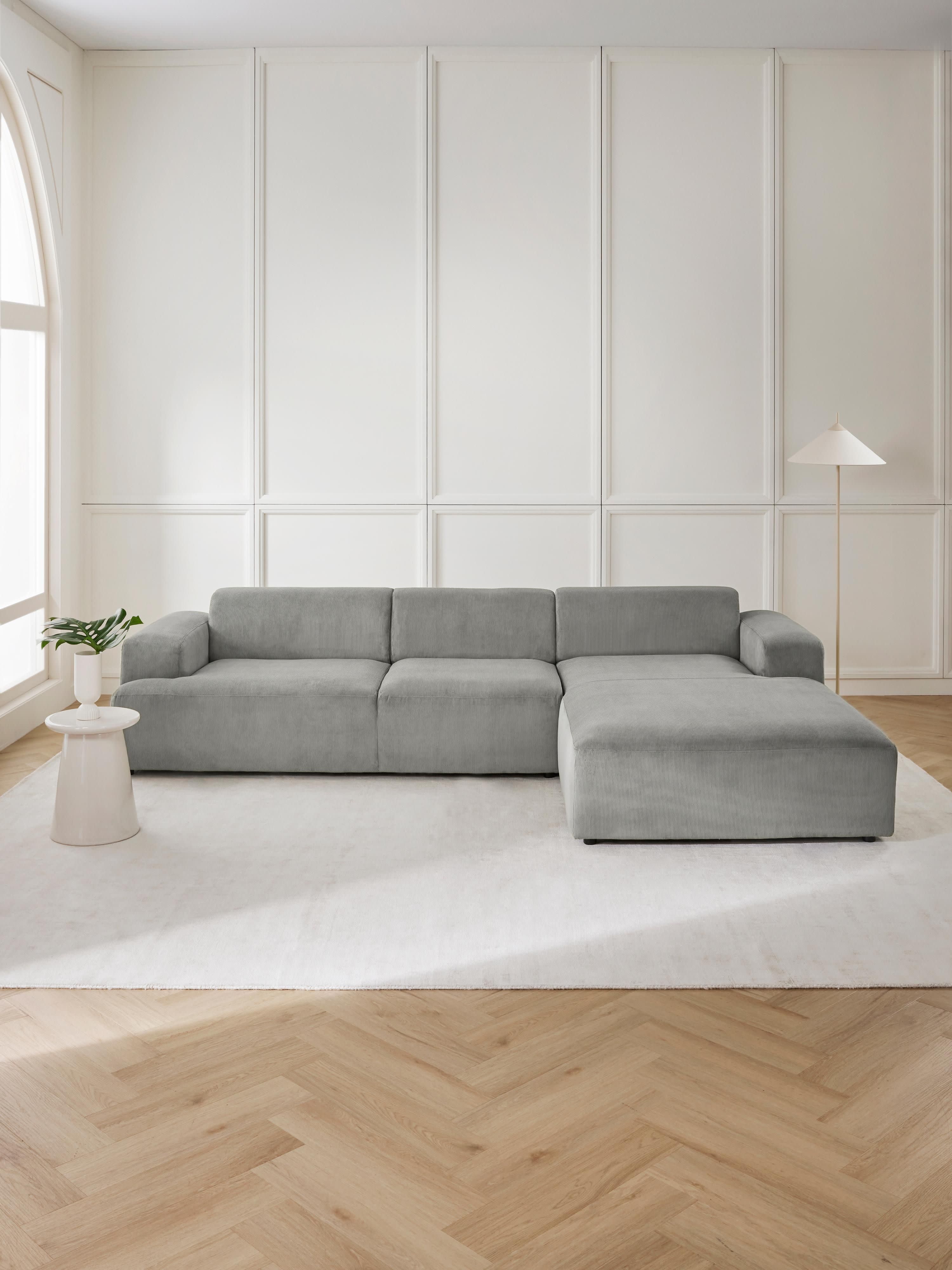 Melva Corduroy Corner Sofa (4-seater)