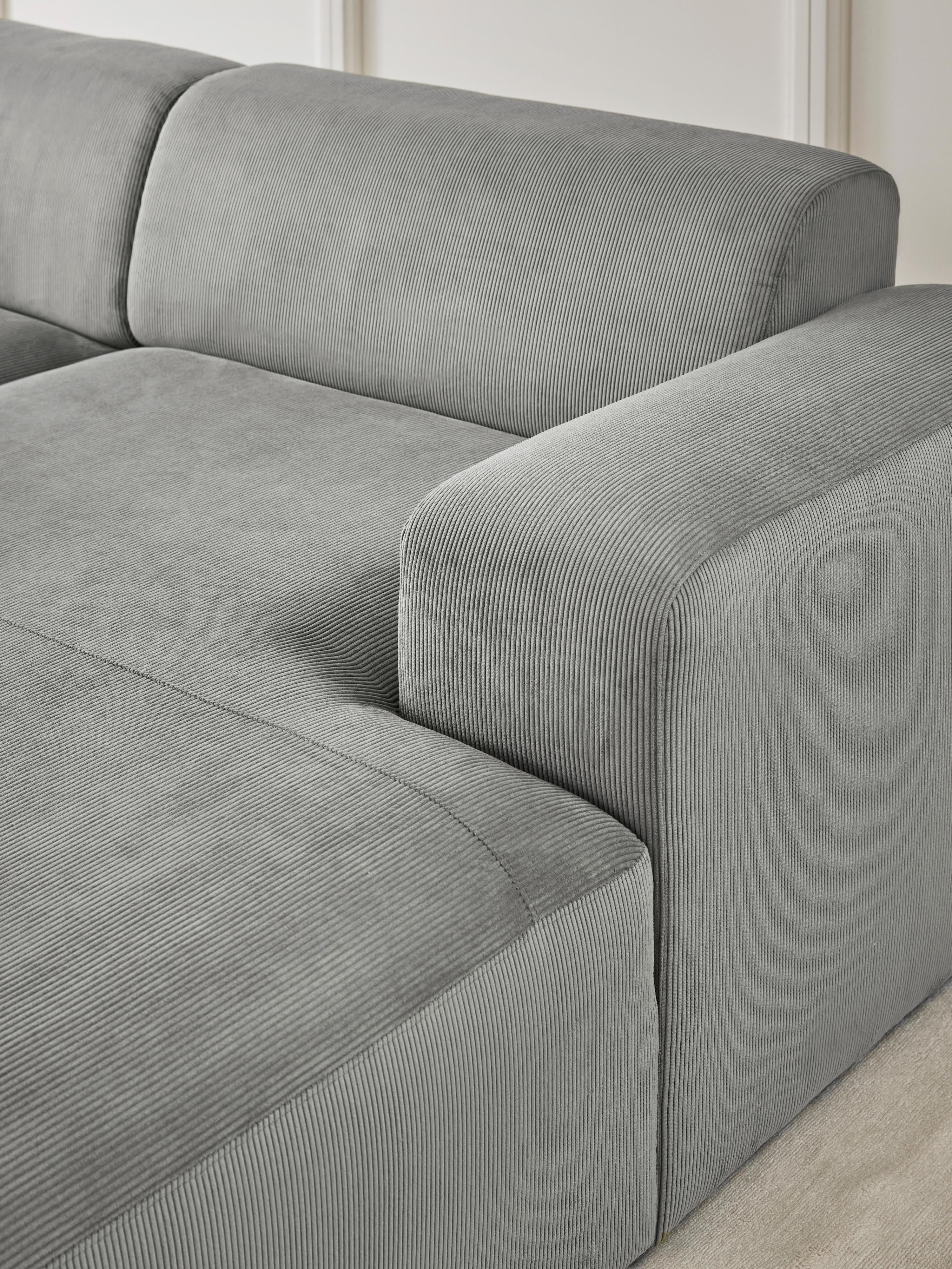 Melva Corduroy Corner Sofa (4-seater)