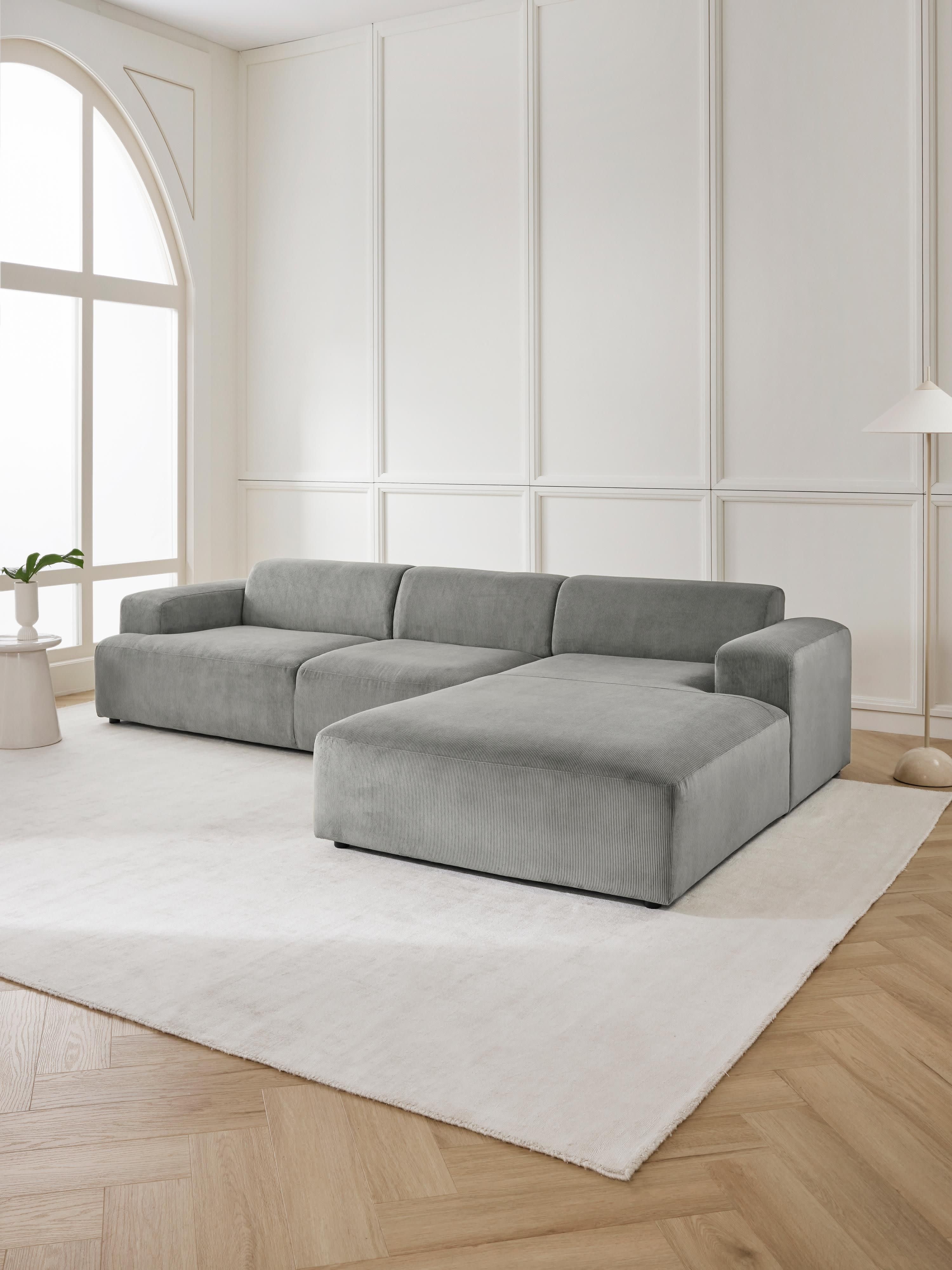 Melva Corduroy Corner Sofa (4-seater)