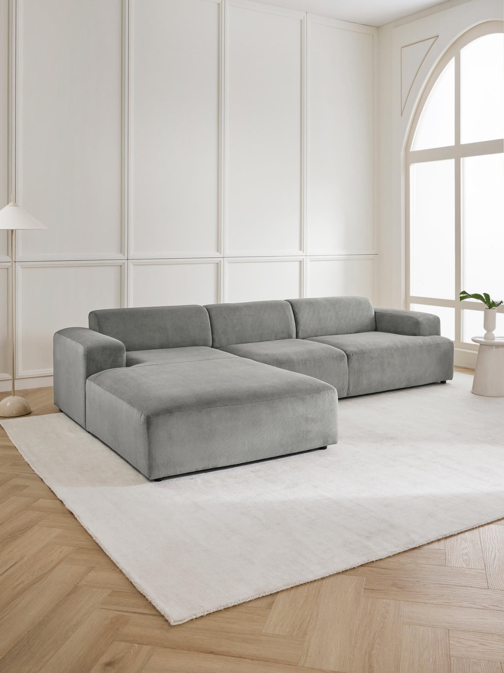 Melva Corduroy Corner Sofa (4-seater)