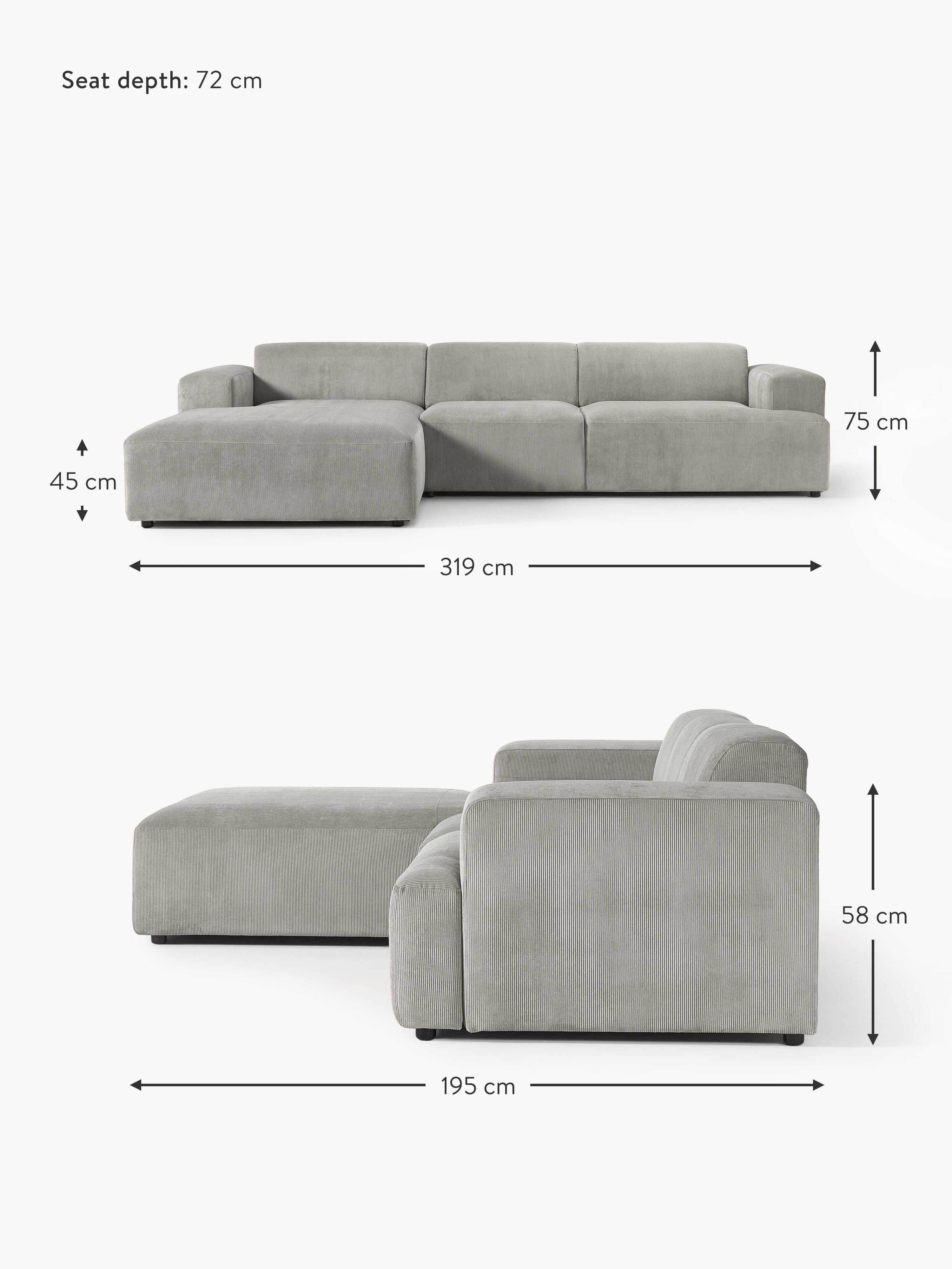 Melva Corduroy Corner Sofa (4-seater)