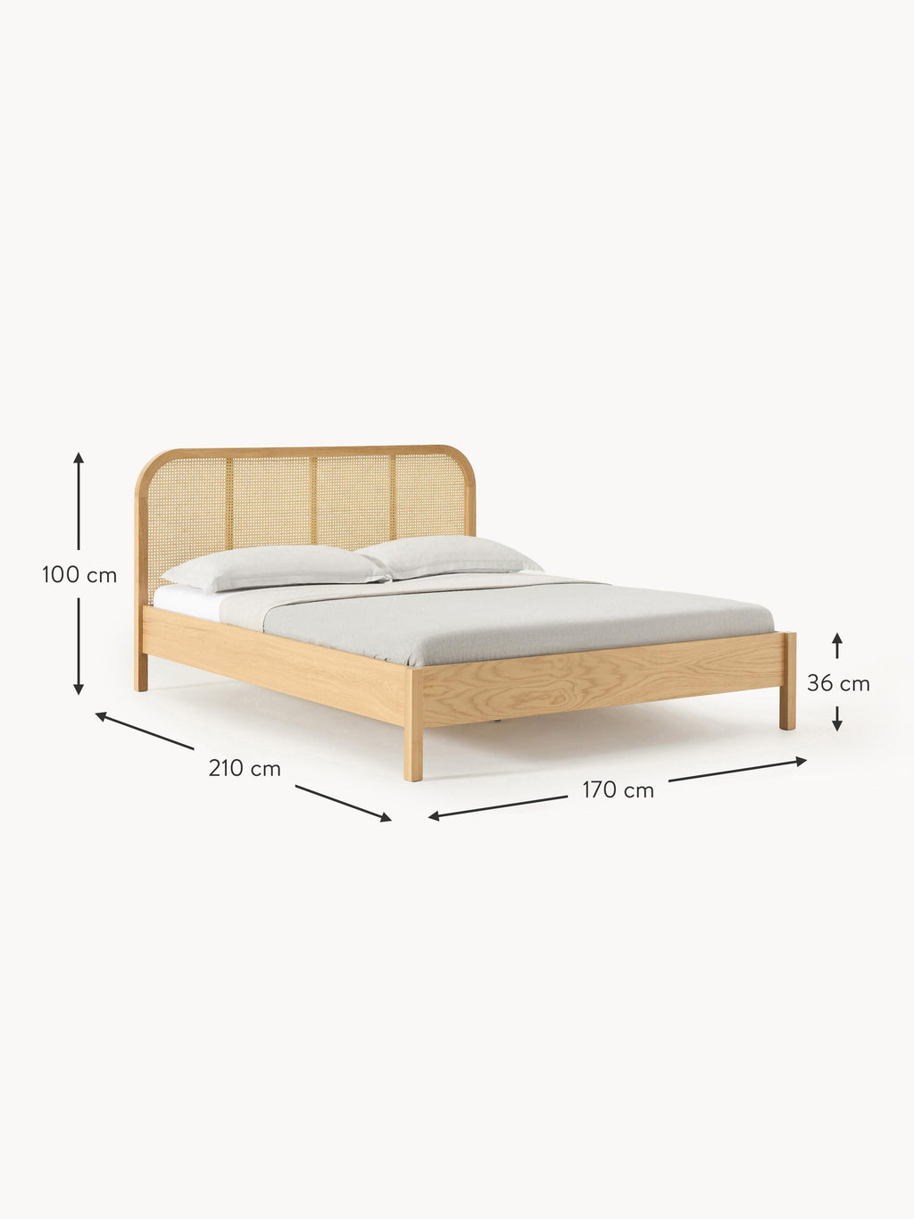 Jones Wooden Bed with Viennese Braid Headboard