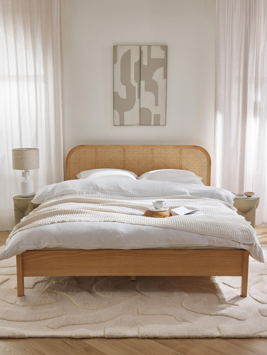Jones Wooden Bed with Viennese Braid Headboard