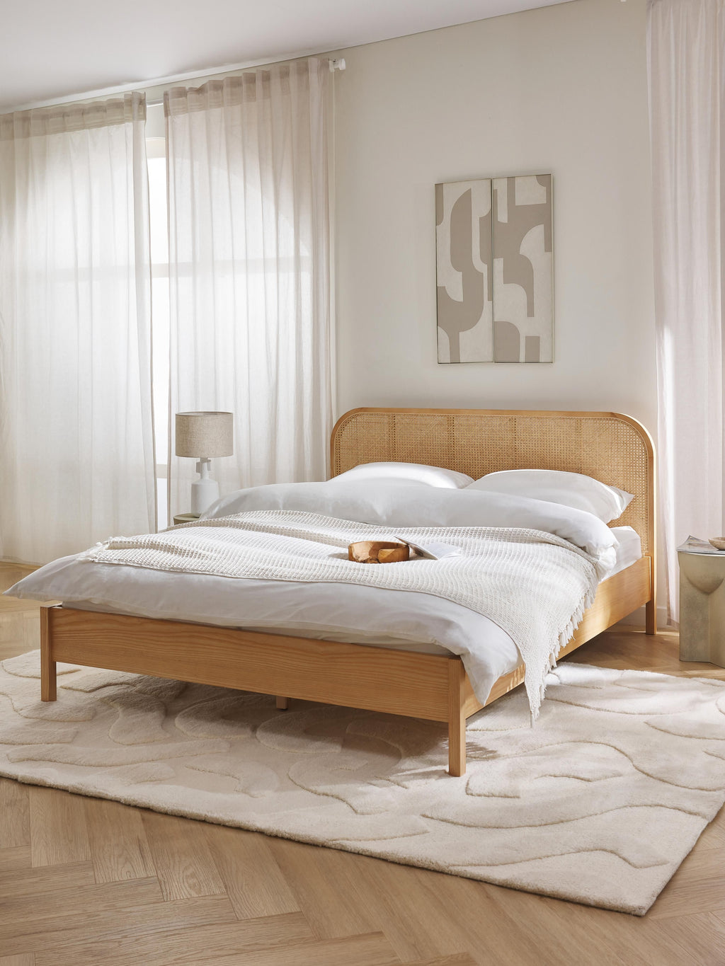 Jones Wooden Bed with Viennese Braid Headboard