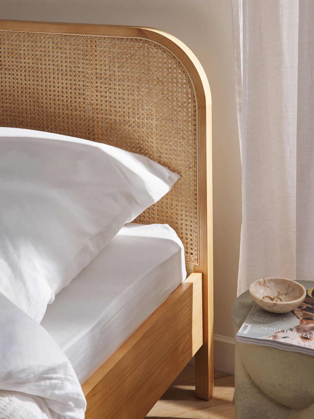 Jones Wooden Bed with Viennese Braid Headboard
