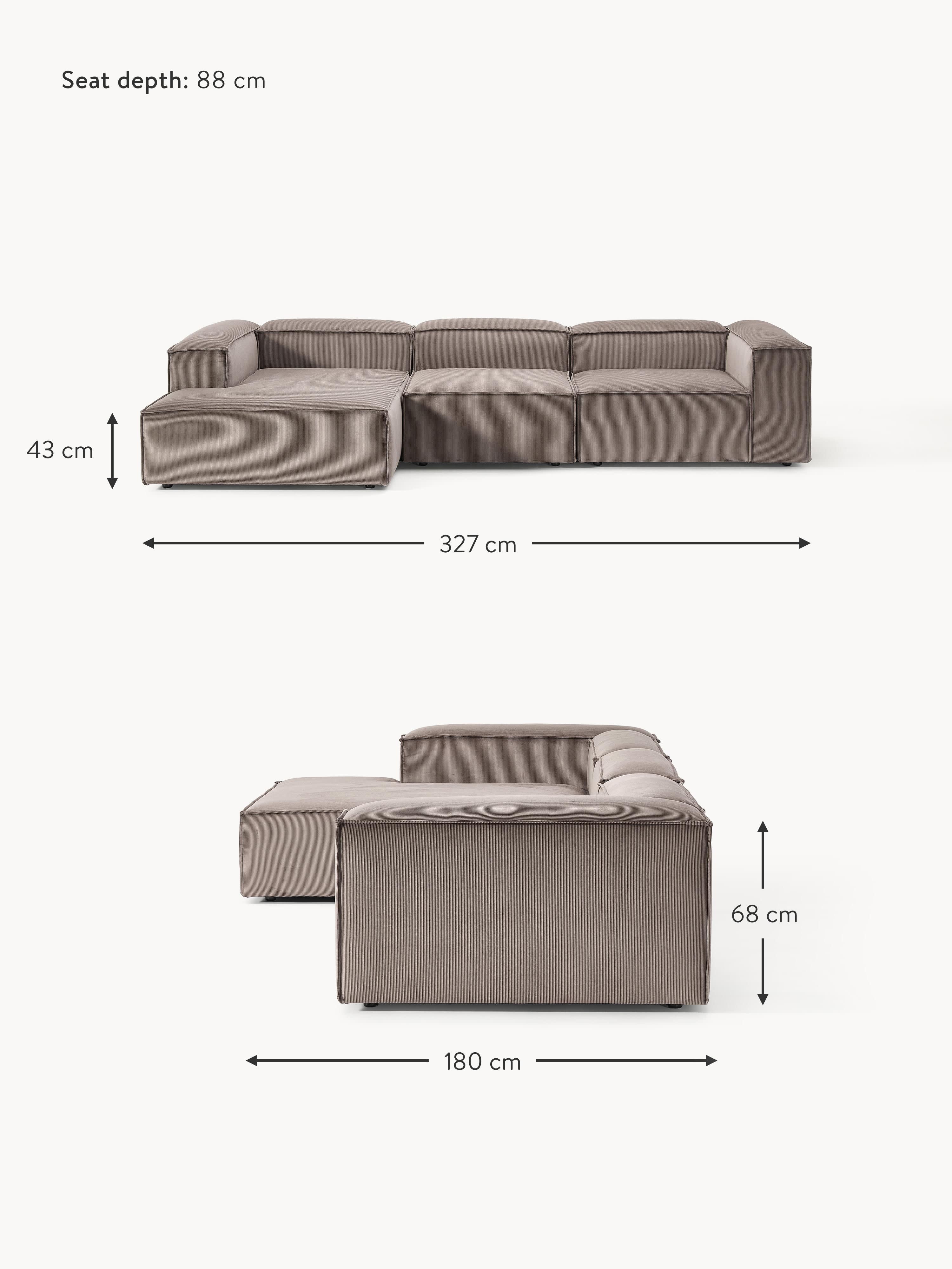 Lennon Corduroy Modular Corner Sofa (4-seater)