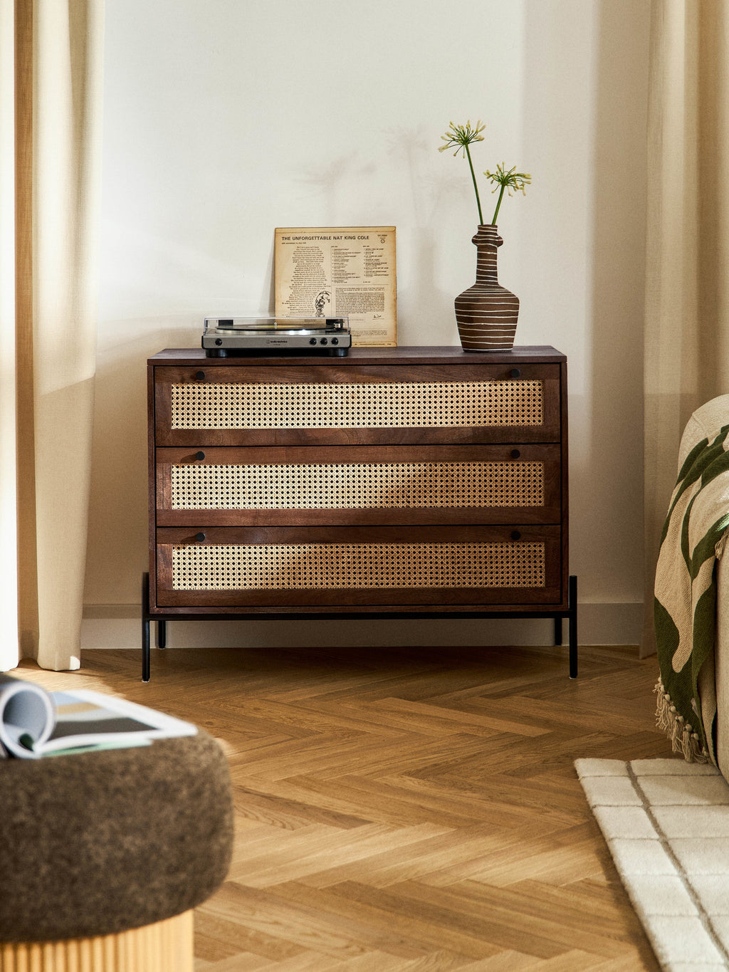 Vienna Chest of Drawers with Viennese Wickerwork