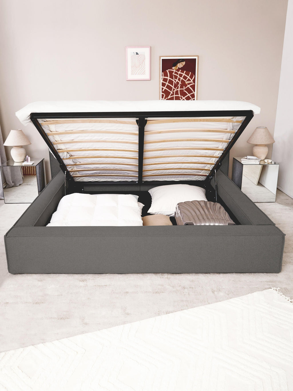 Lennon Upholstered Bed with Storage Space