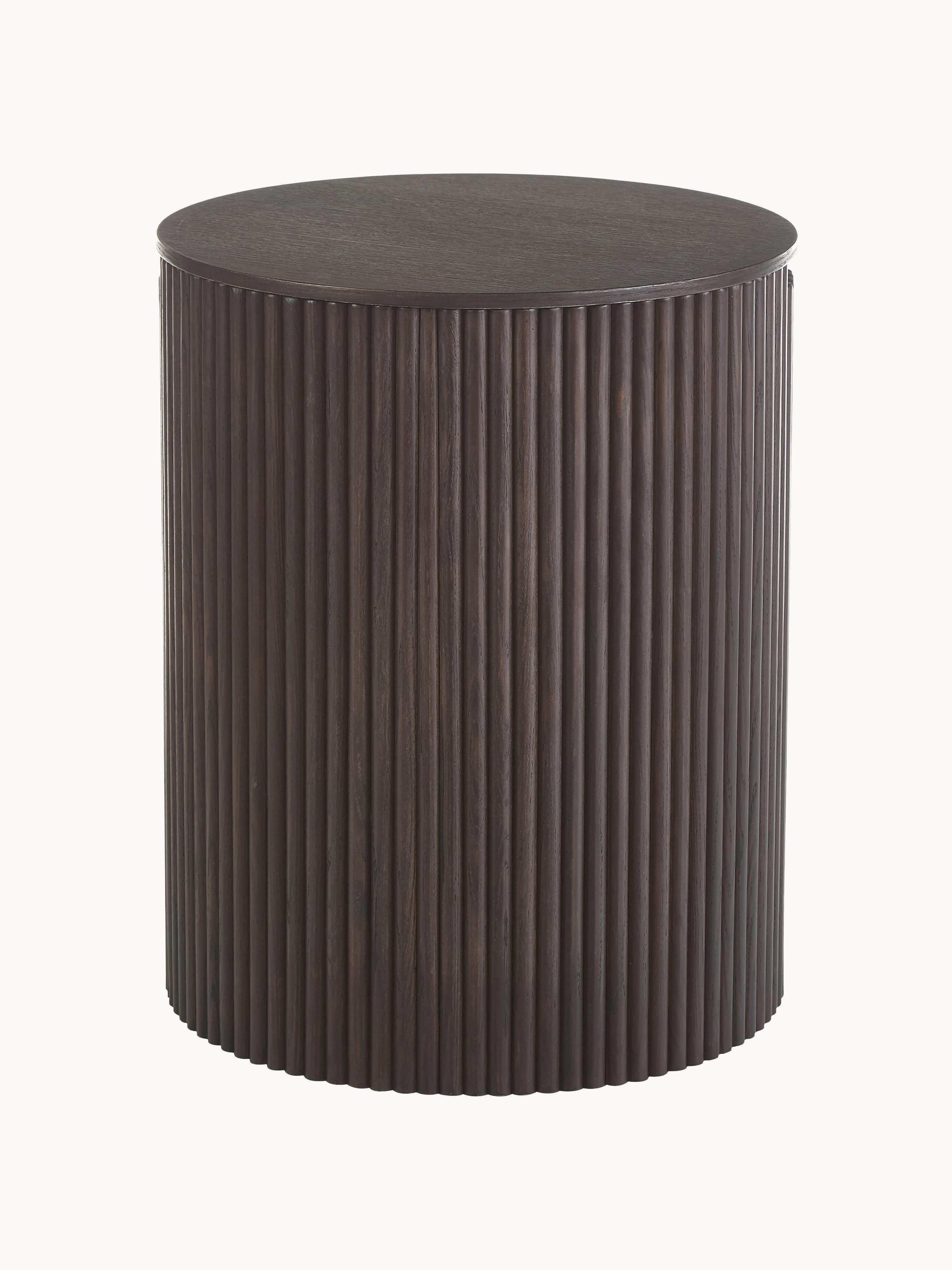 Gallery image 1 - Round Wooden Side Table Nele with Storage Space