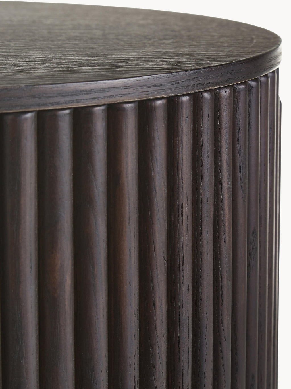 Nele Round Wooden Side Table with Storage Space