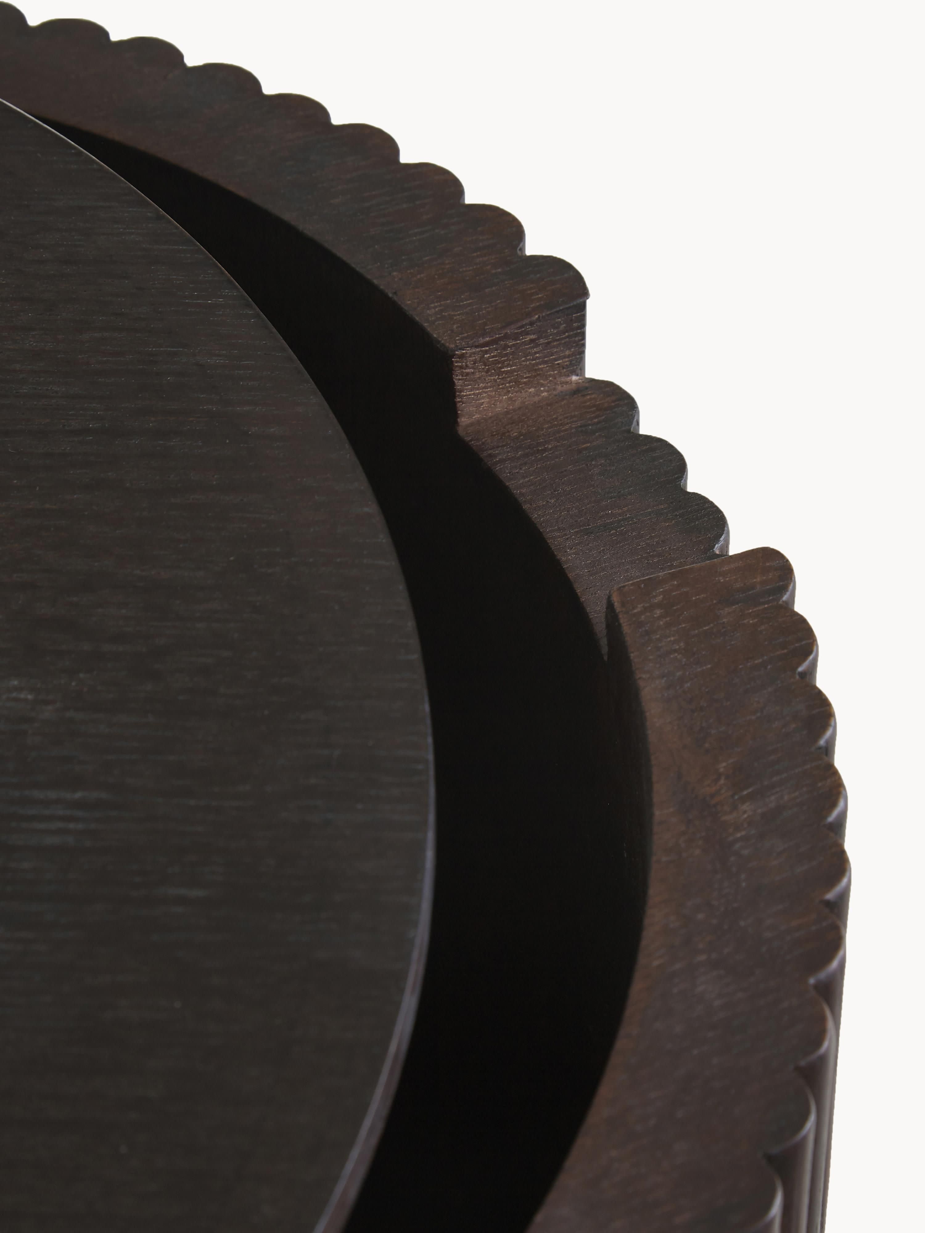 Nele Round Wooden Side Table with Storage Space