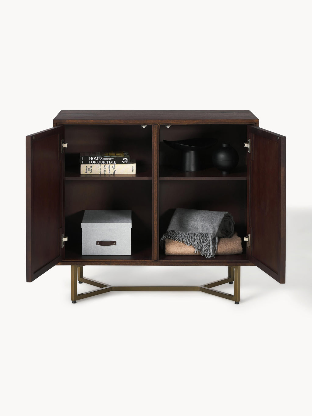 Luca Mango Wood Sideboard with Herringbone Pattern