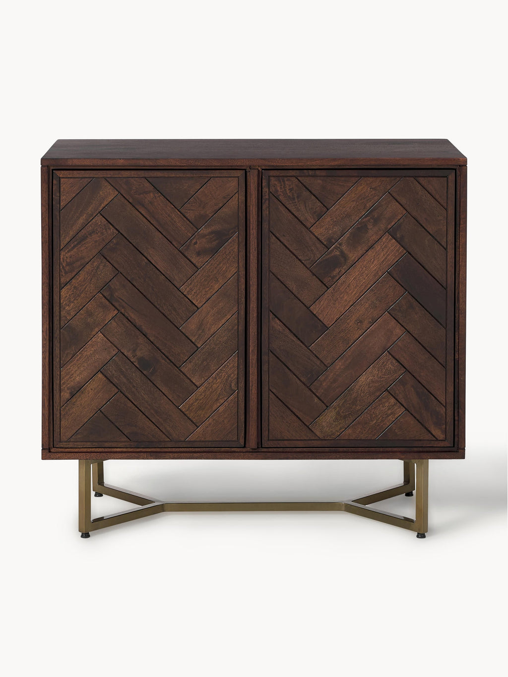 Luca Mango Wood Sideboard with Herringbone Pattern