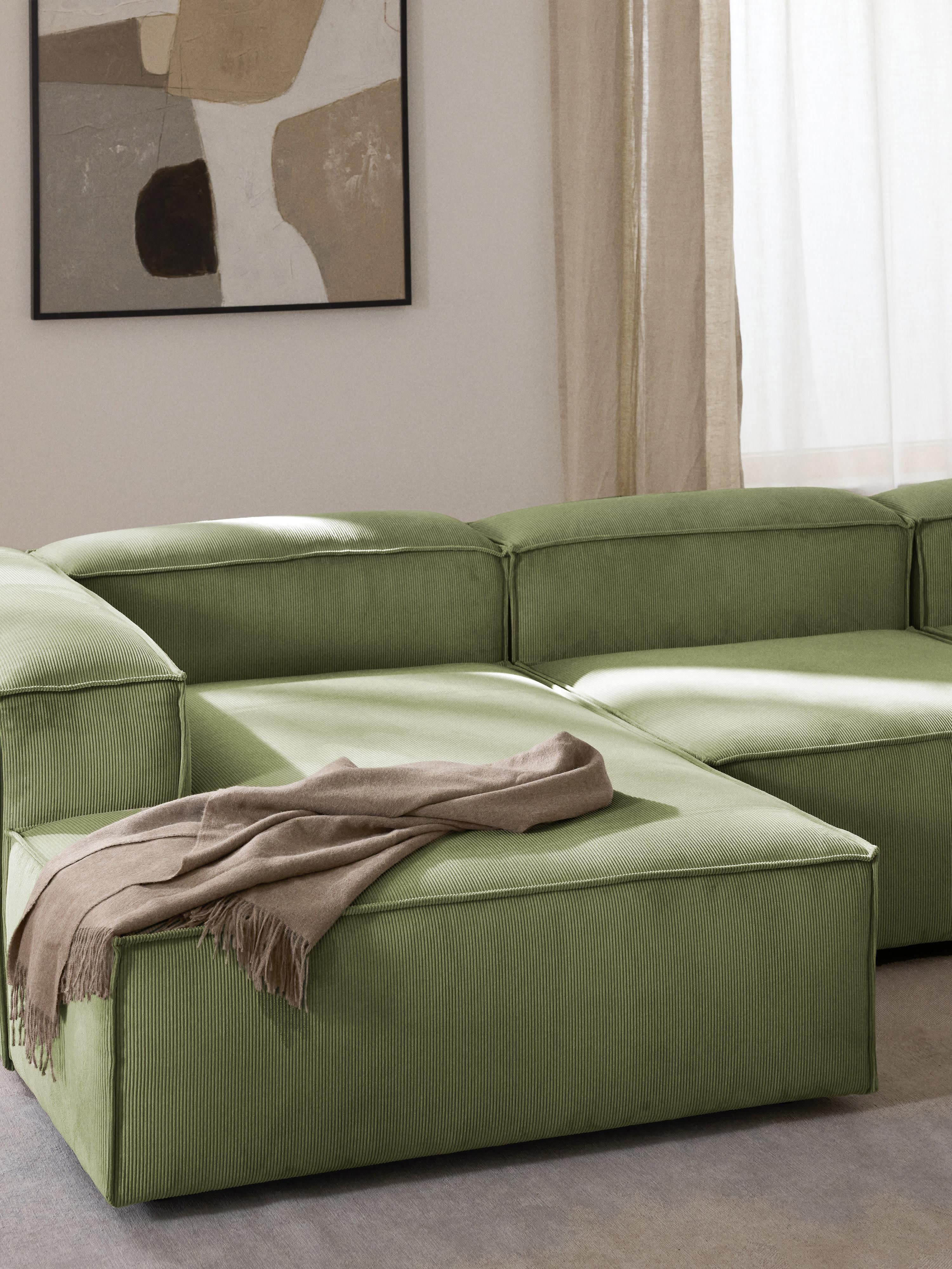 Lennon Corduroy Modular Corner Sofa (4-seater)