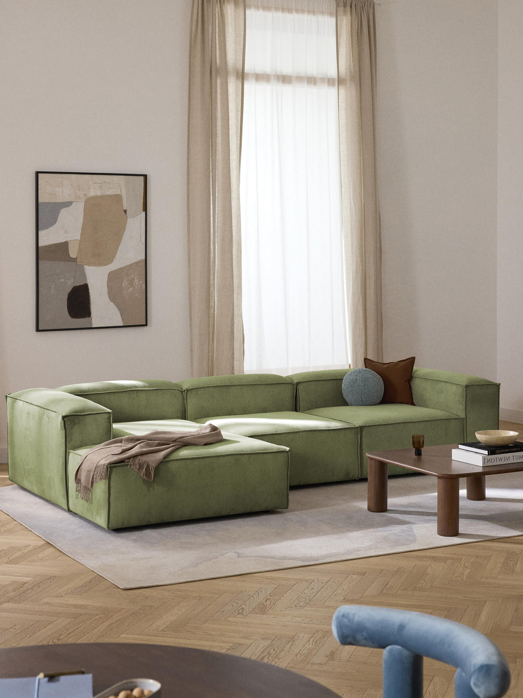 Lennon Corduroy Modular Corner Sofa (4-seater)