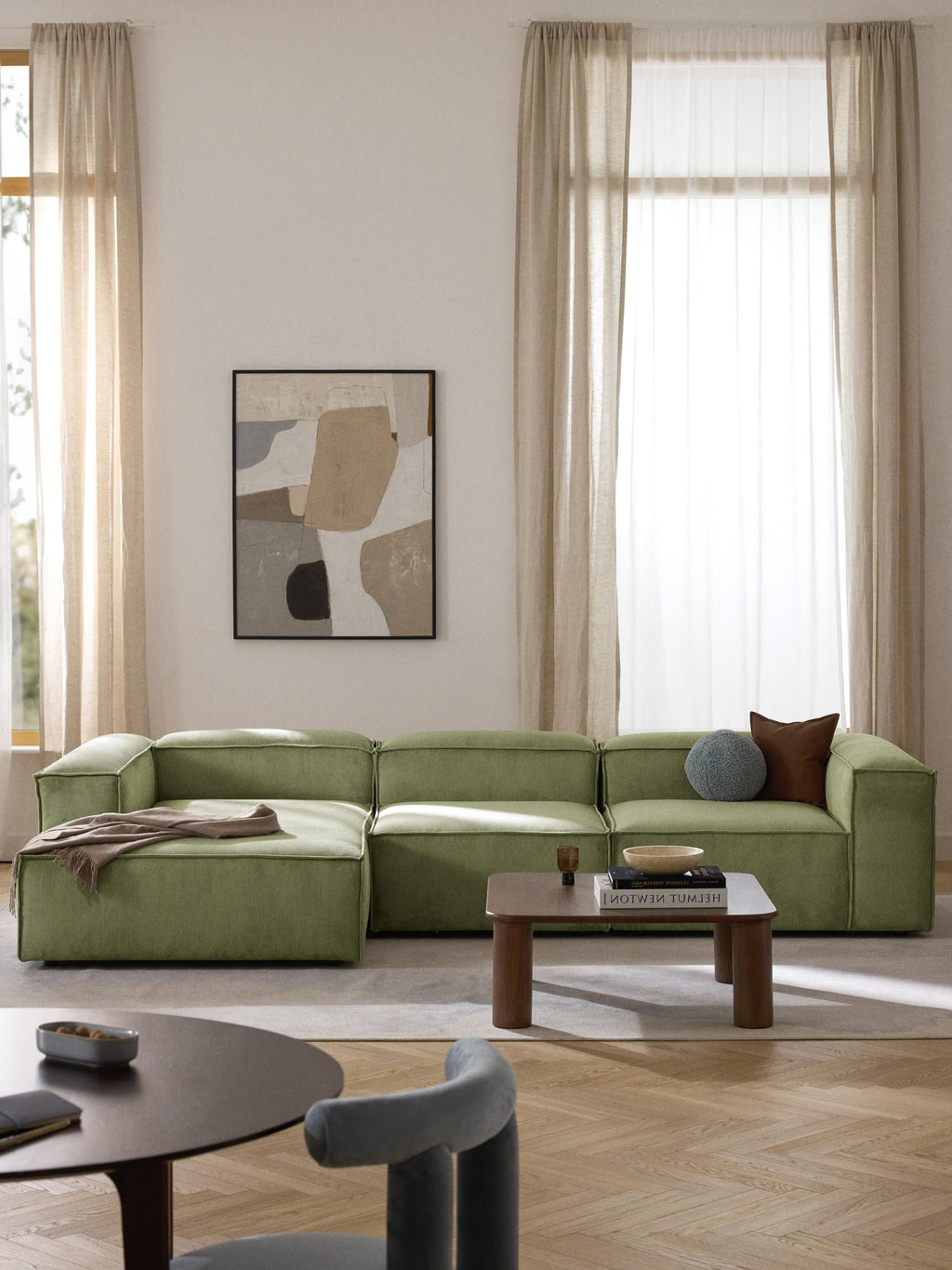 Lennon Corduroy Modular Corner Sofa (4-seater)