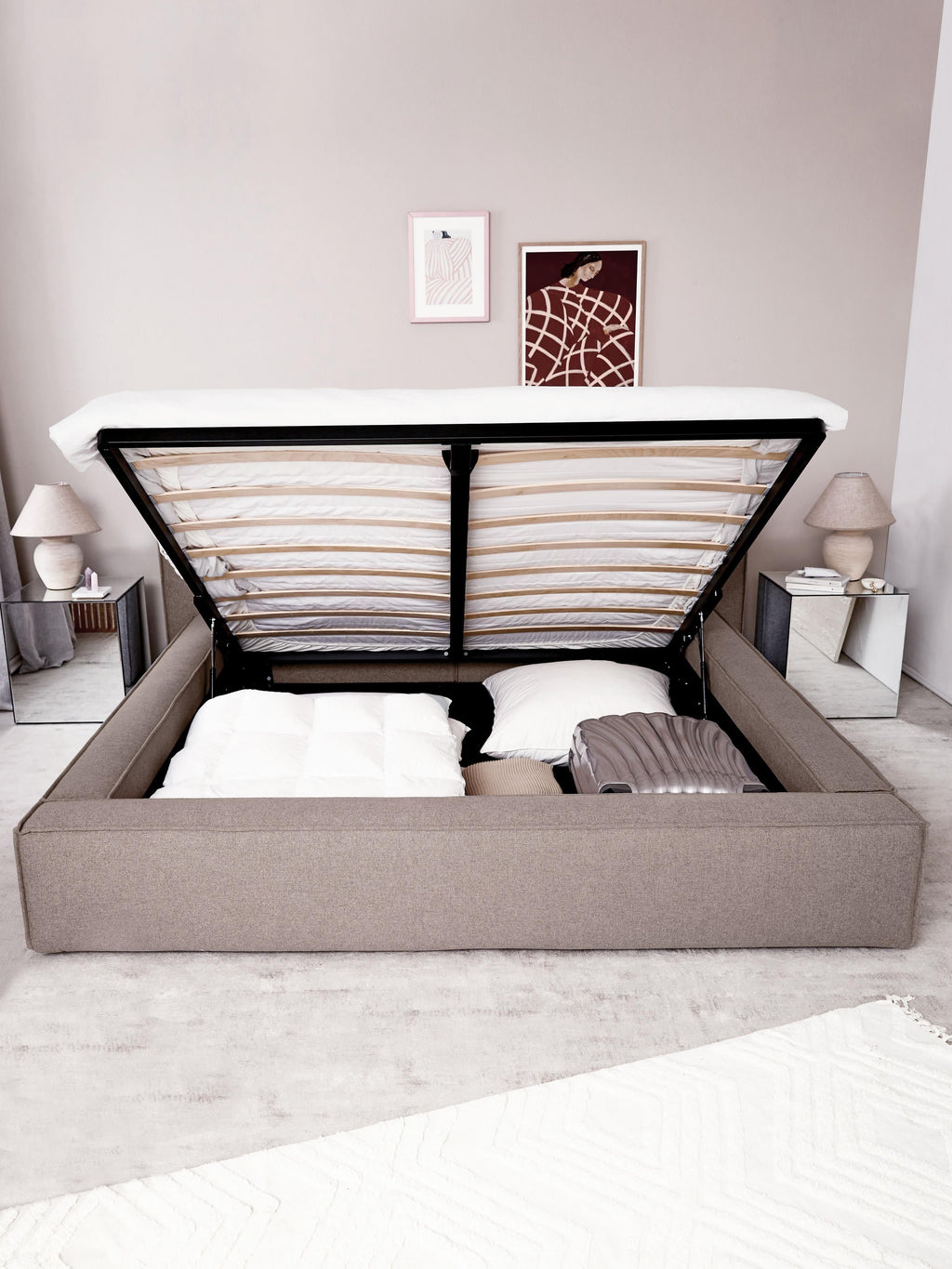 Lennon Upholstered Bed with Storage Space