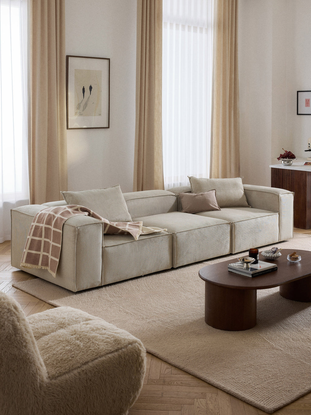 Lennon Corduroy Modular Sofa (4-seater)