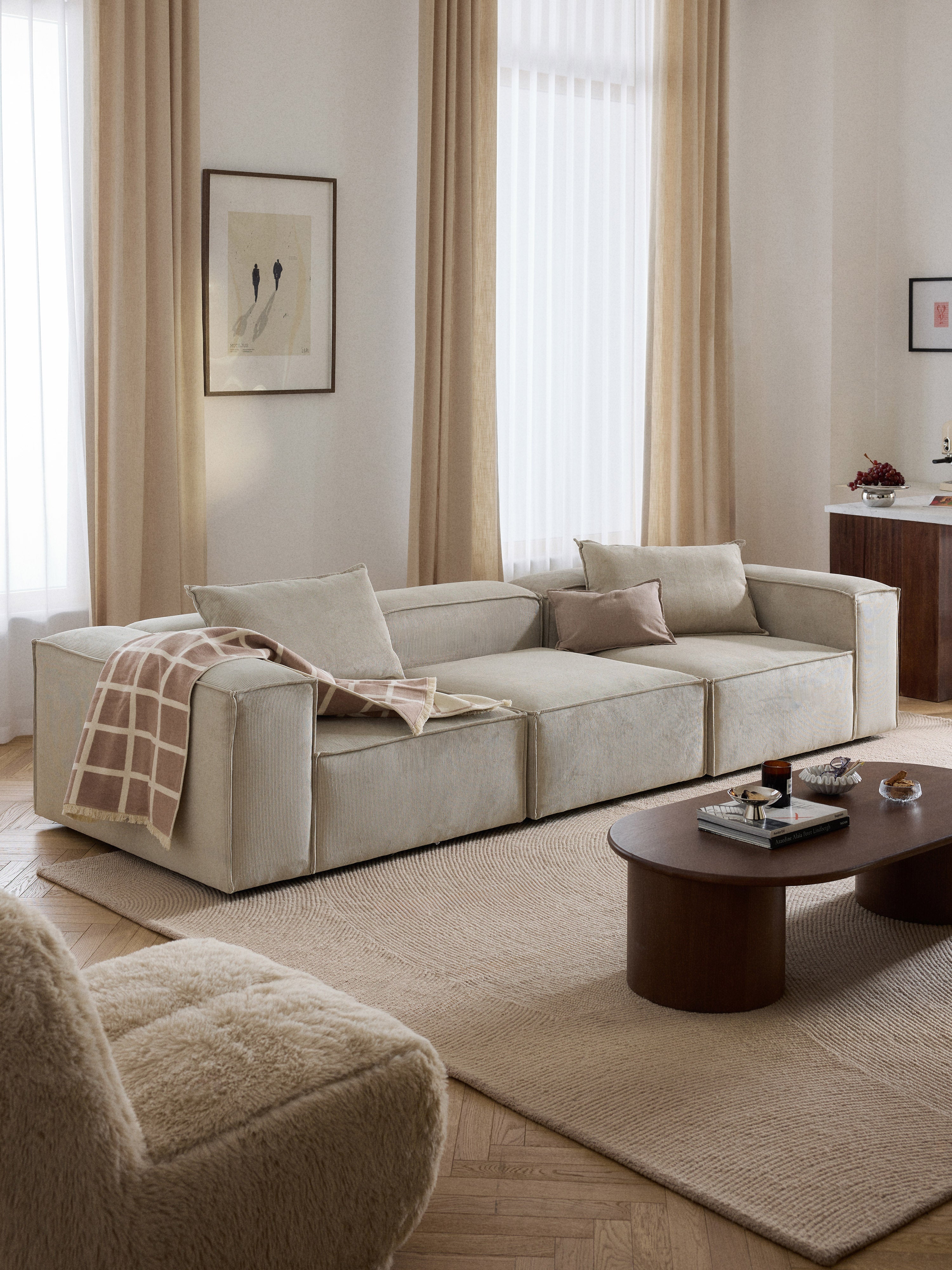 Lennon Corduroy Modular Sofa (4-seater)