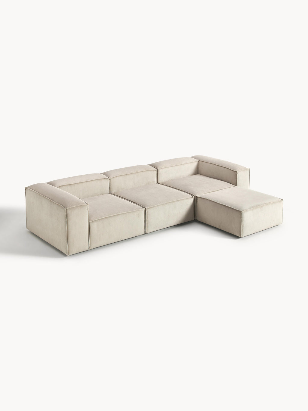 Lennon Corduroy Modular Sofa (4-seater) with Ottoman (left/right)