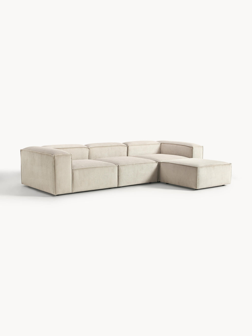 Lennon Corduroy Modular Sofa (4-seater) with Ottoman (left/right)