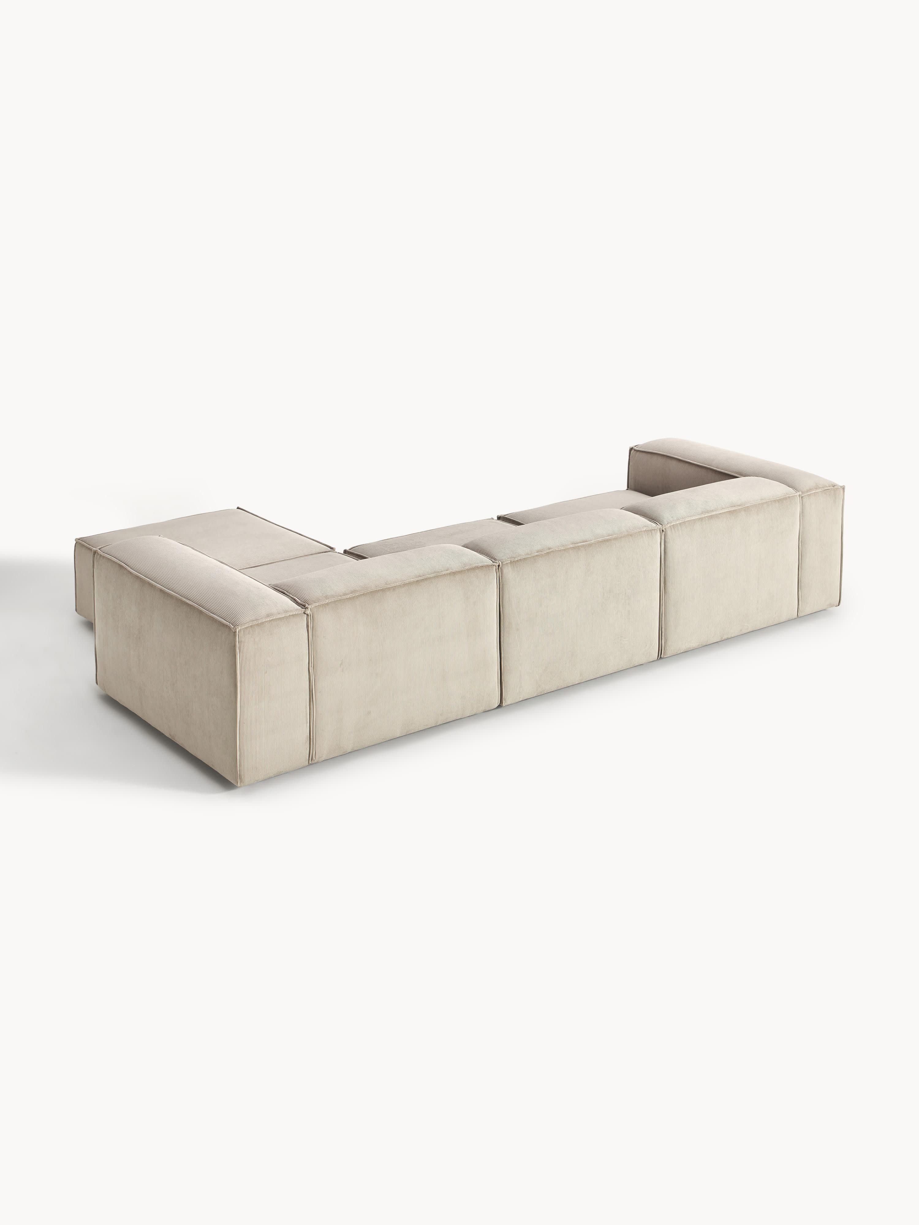 Lennon Corduroy Modular Sofa (4-seater) with Ottoman (left/right)