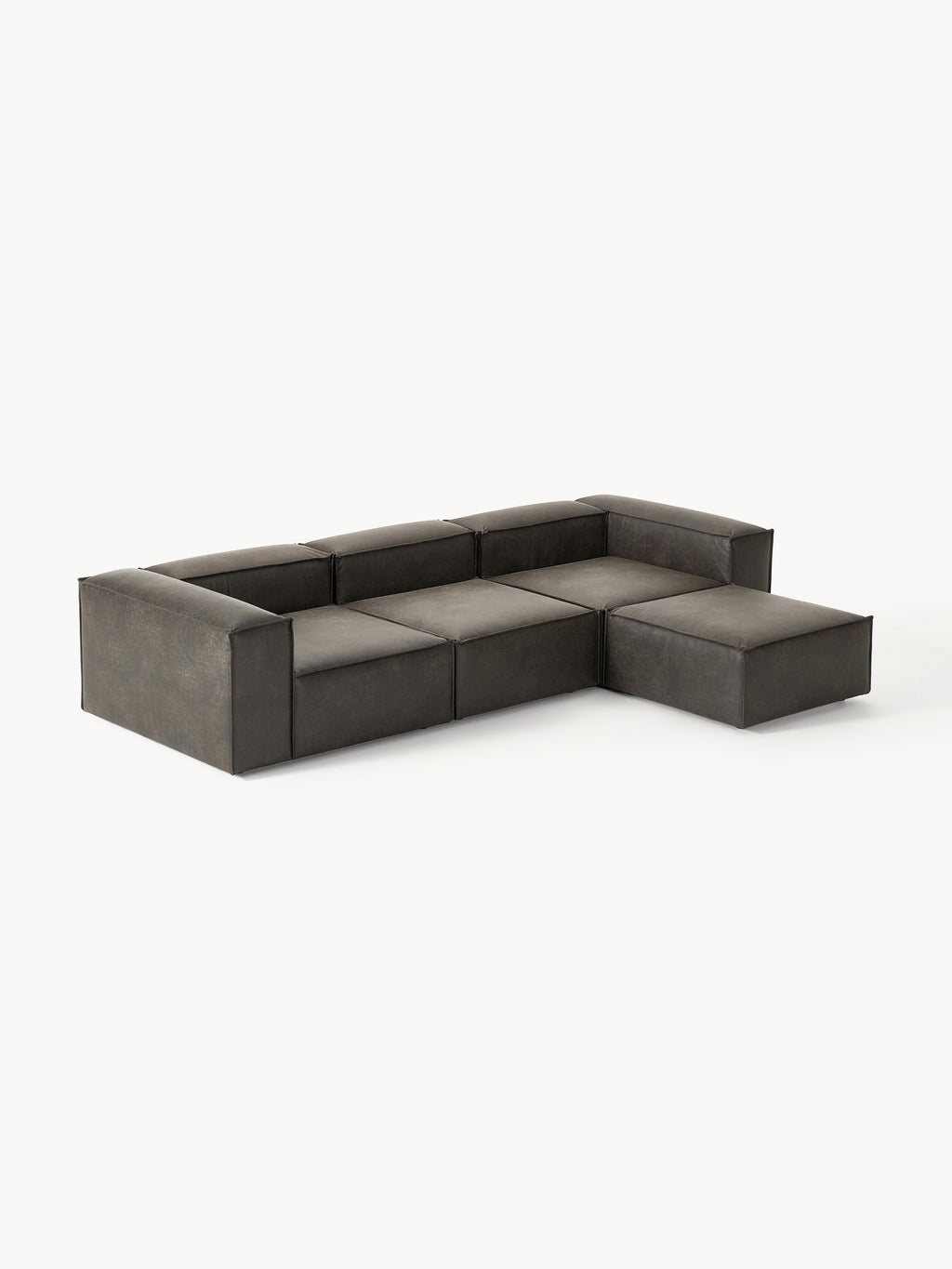 Lennon Modular Leather Sofa (4-seater) with Ottoman (left/right)