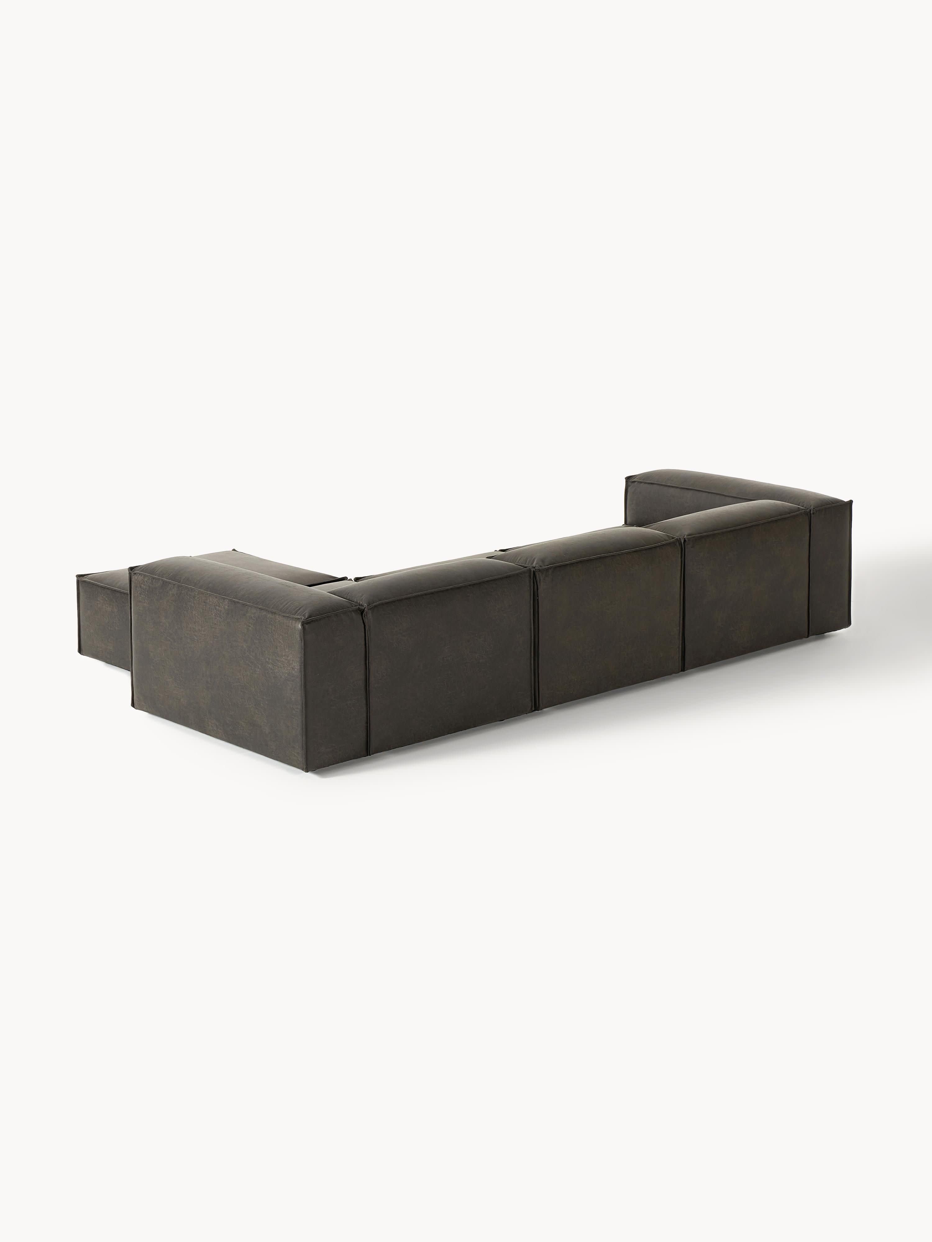 Lennon Modular Leather Sofa (4-seater) with Ottoman (left/right)